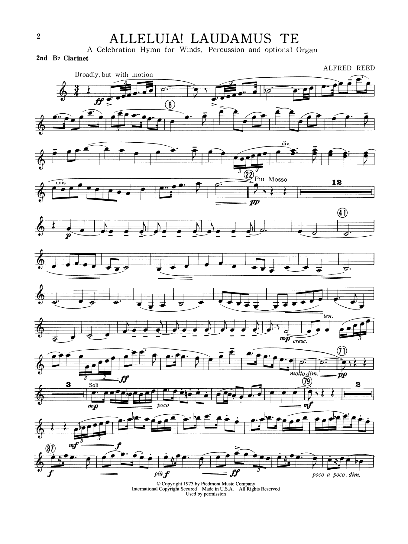 Alleluia Laudamus Te - 2nd Bb Clarinet
