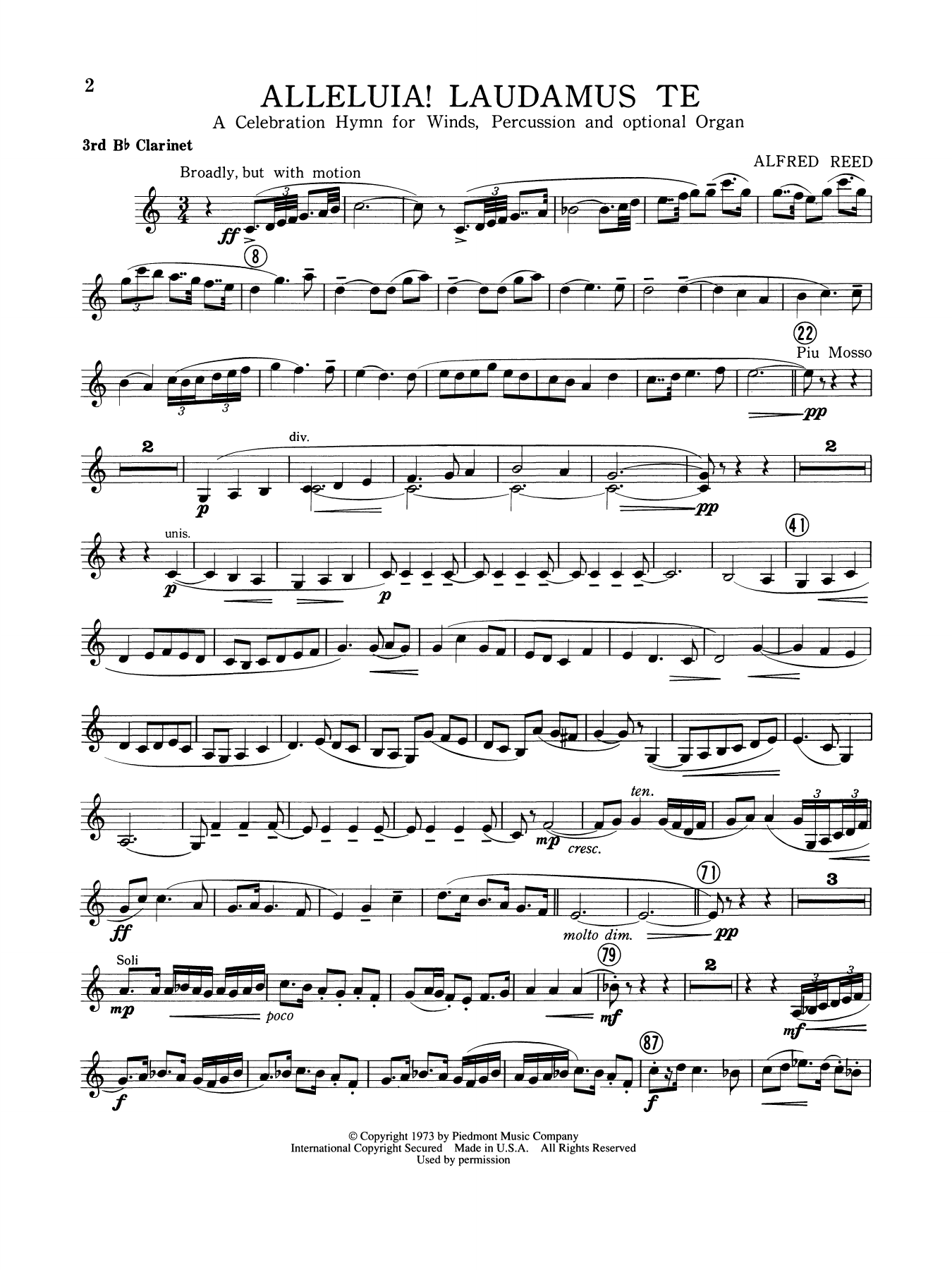 Alleluia Laudamus Te - 3rd Bb Clarinet