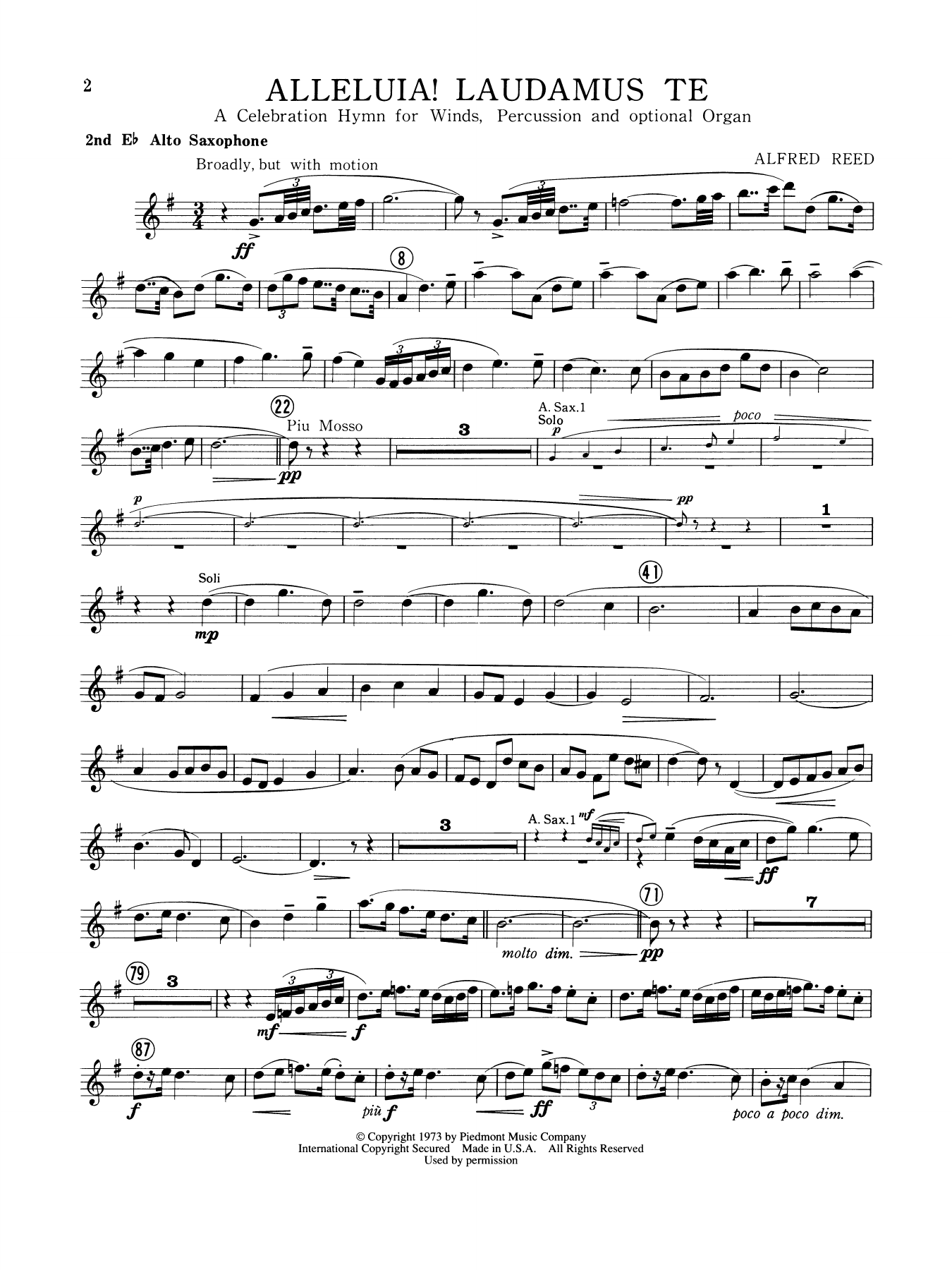 Alleluia Laudamus Te - Bb Tenor Sax