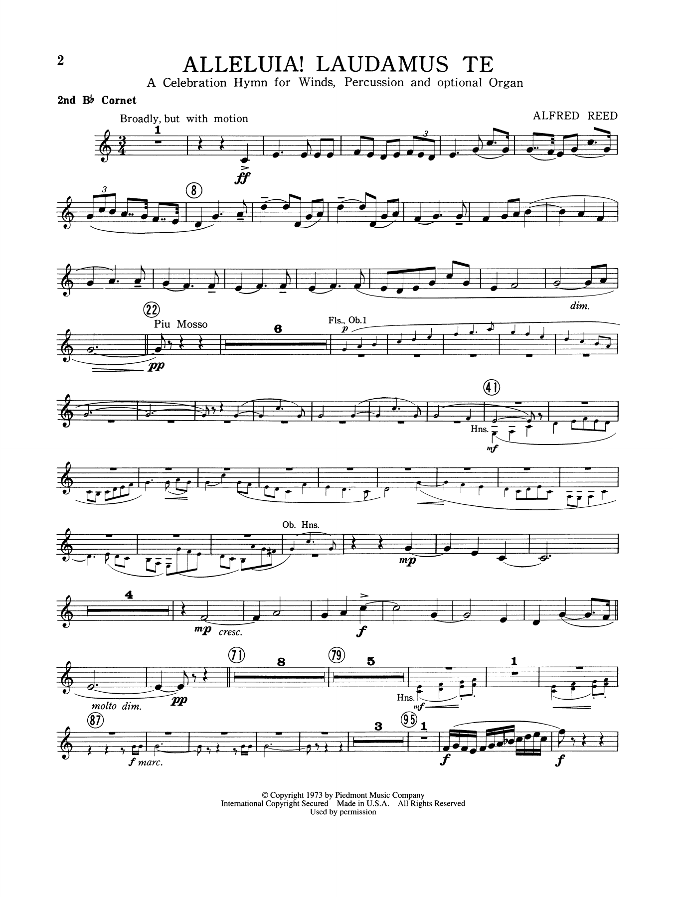Alleluia Laudamus Te - 2nd Bb Cornet 2
