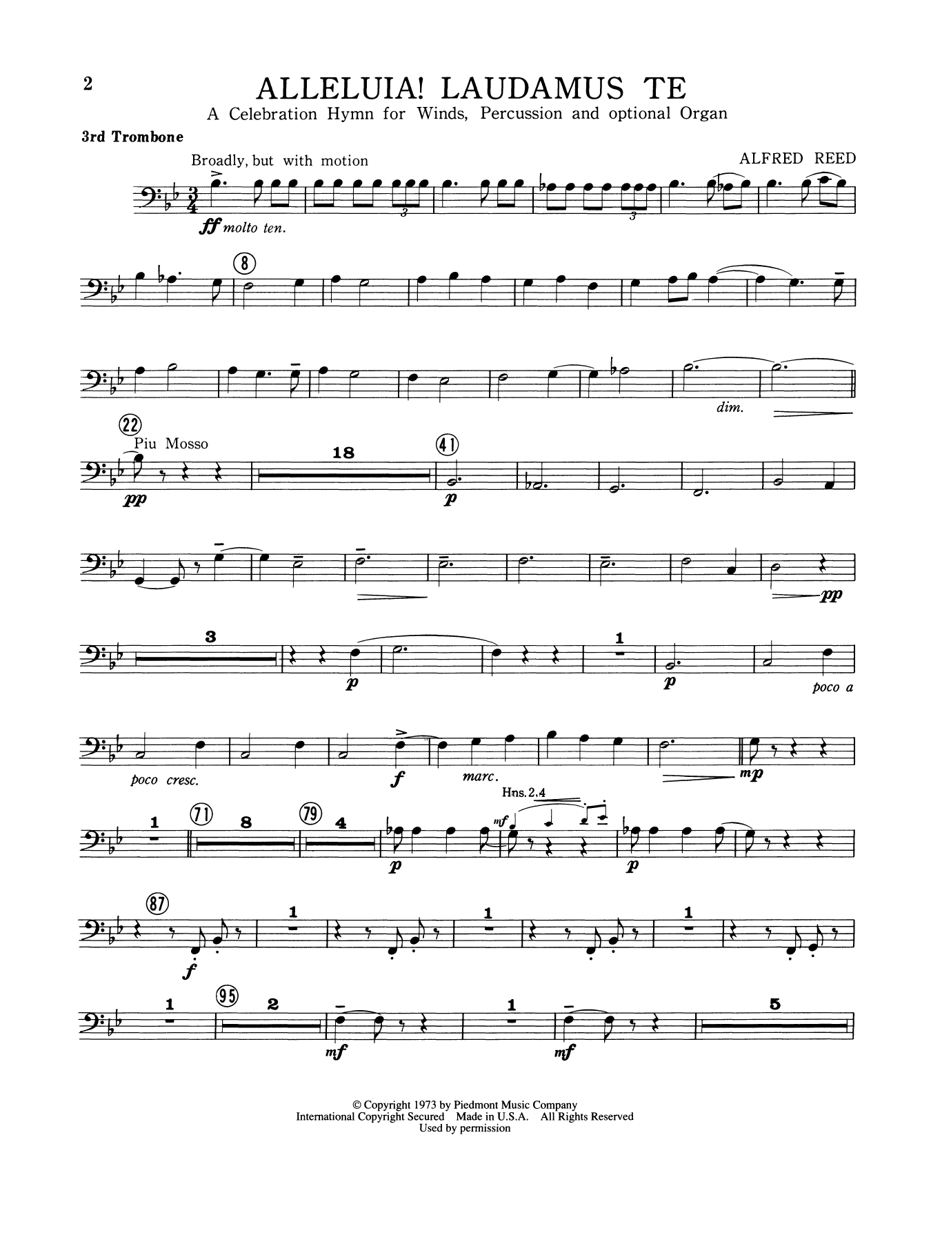 Alleluia Laudamus Te - 3rd Trombone