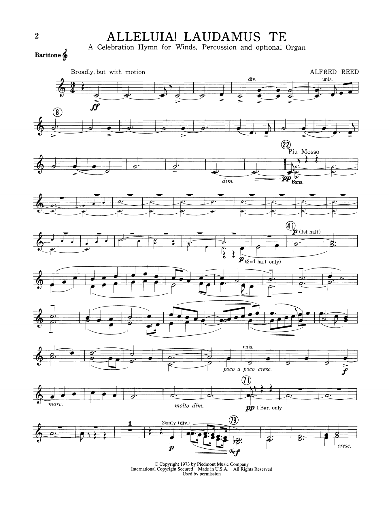 Alleluia Laudamus Te - Baritone T.C.