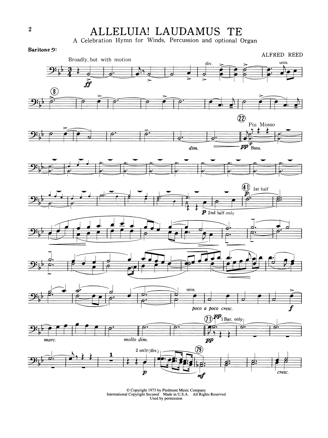Alleluia Laudamus Te - Baritone B.C.