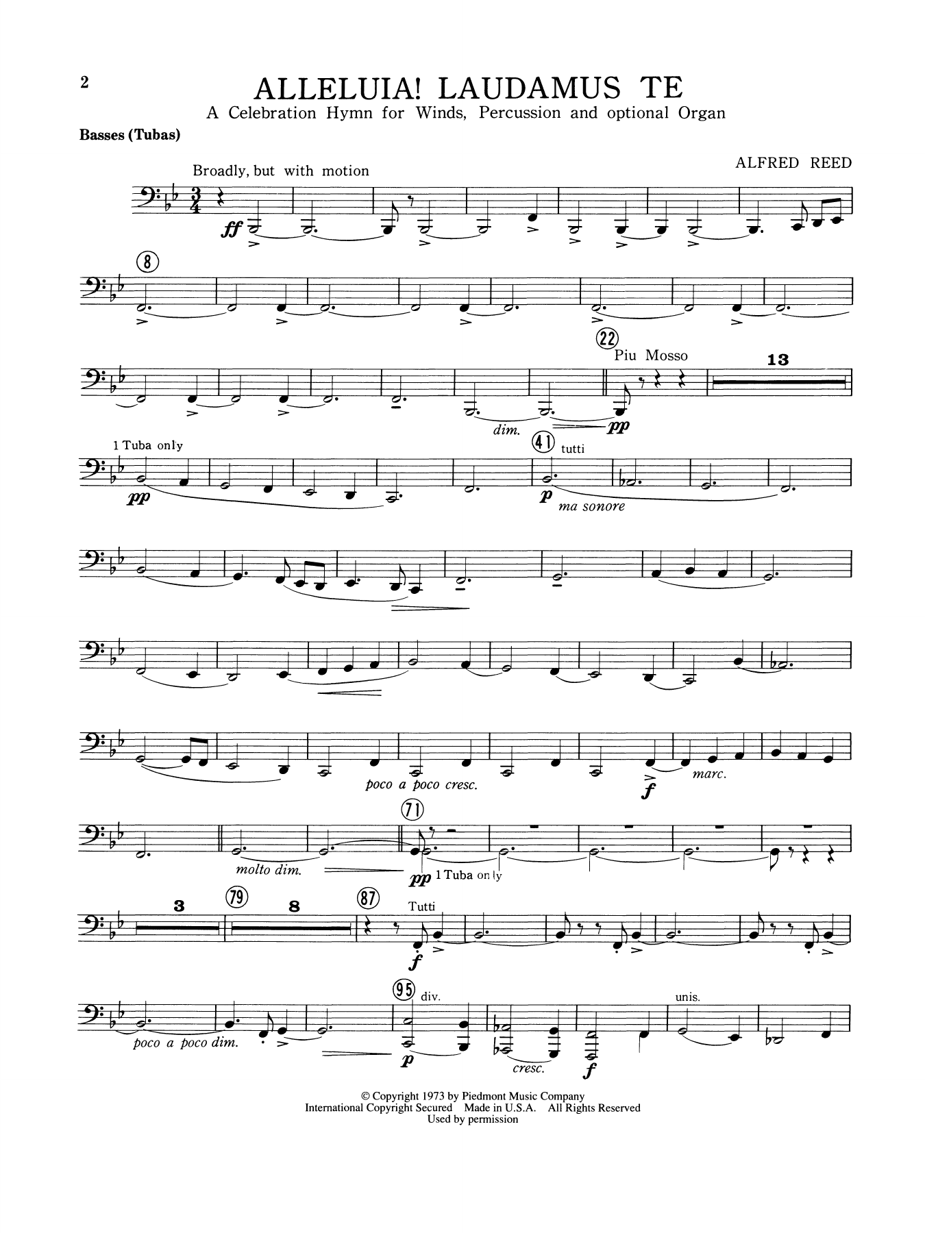 Alleluia Laudamus Te - Basses