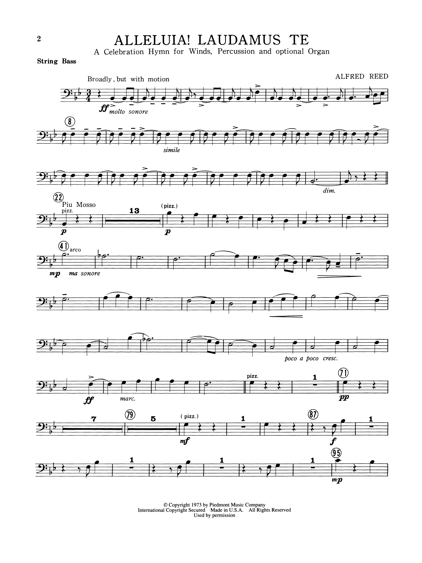 Alleluia Laudamus Te - String Bass