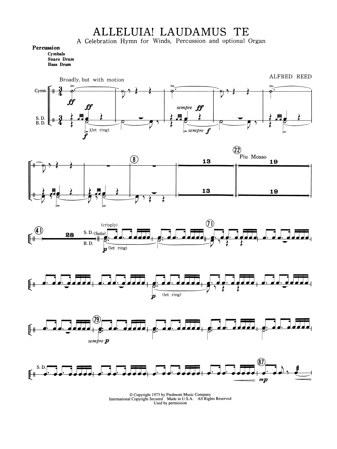 Alleluia Laudamus Te - Percussion
