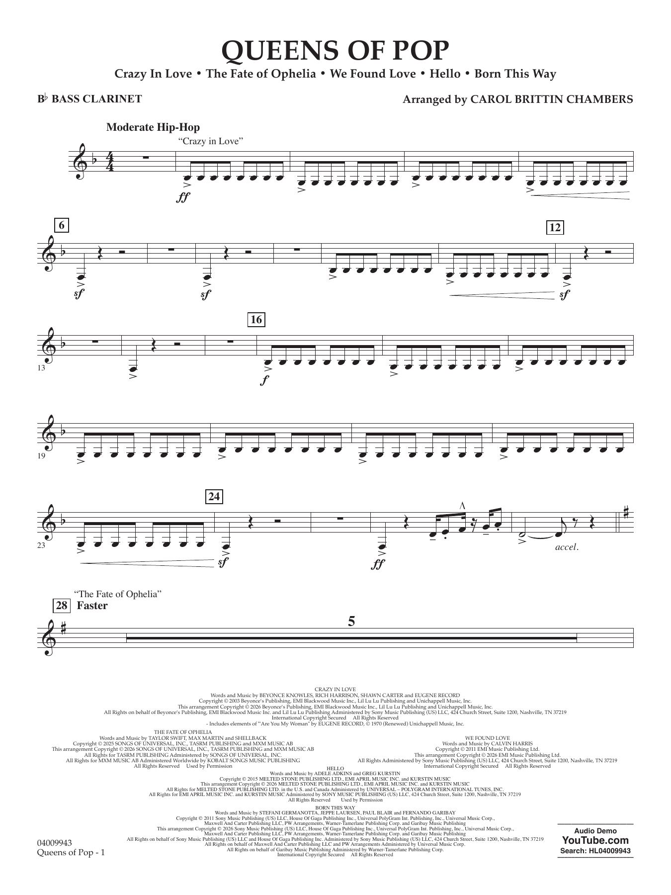 Queens Of Pop - Bb Bass Clarinet
