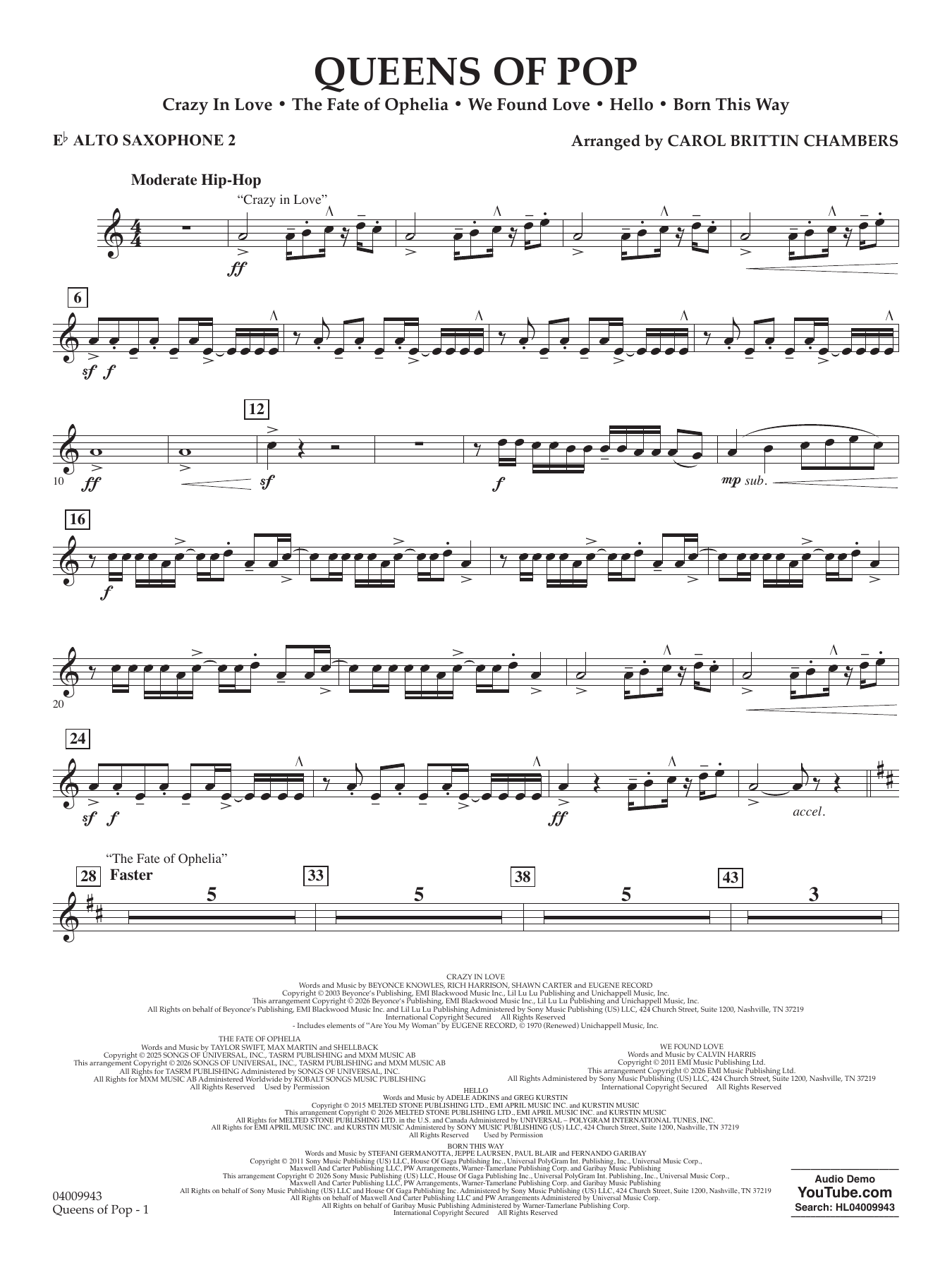 Queens Of Pop - Eb Alto Saxophone 2