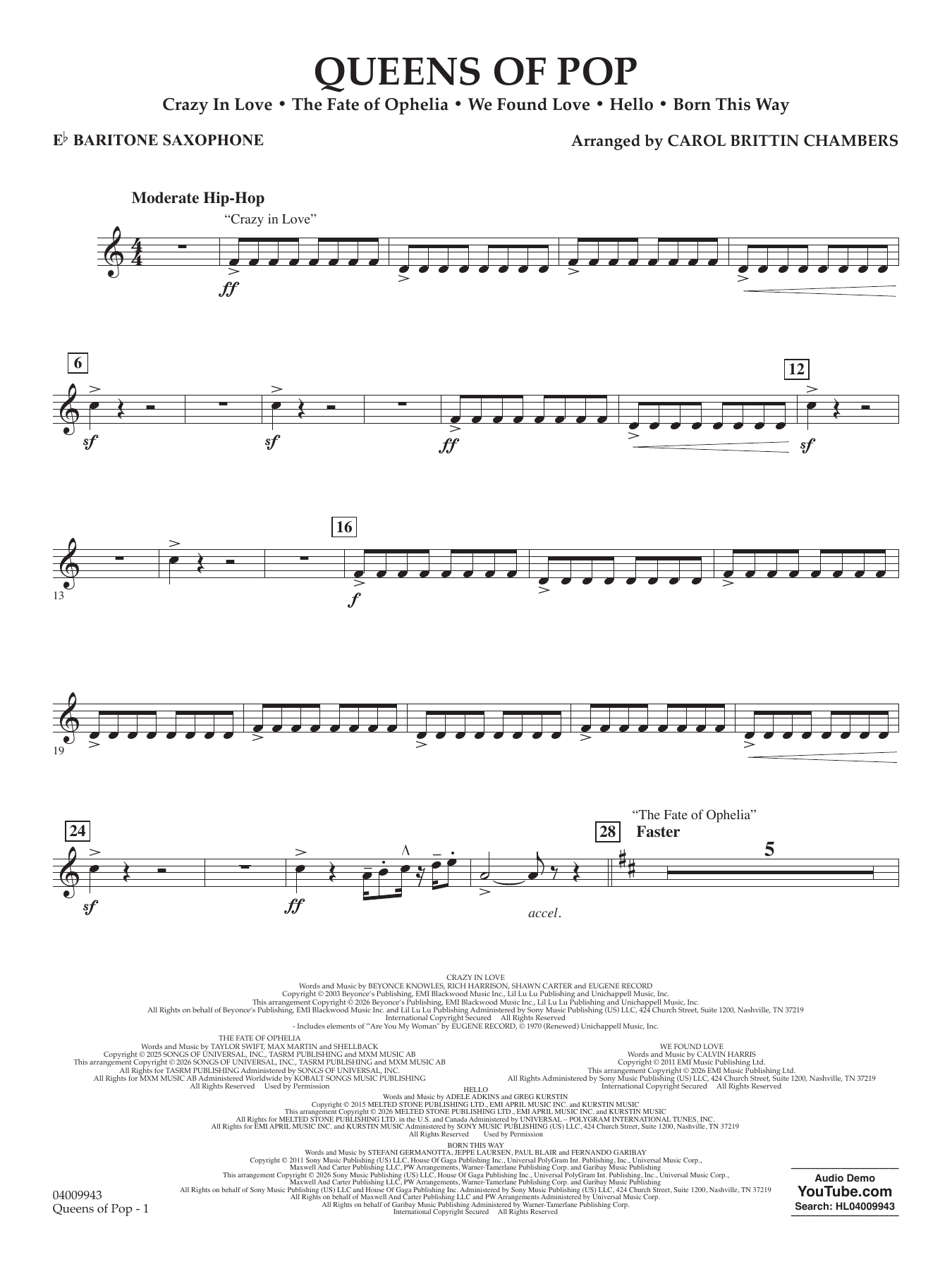Queens Of Pop - Eb Baritone Saxophone