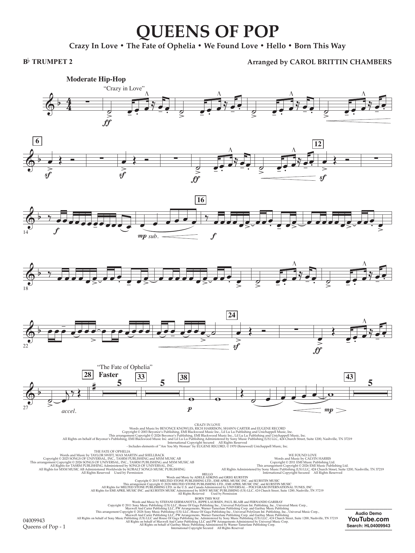 Queens Of Pop - Bb Trumpet 2