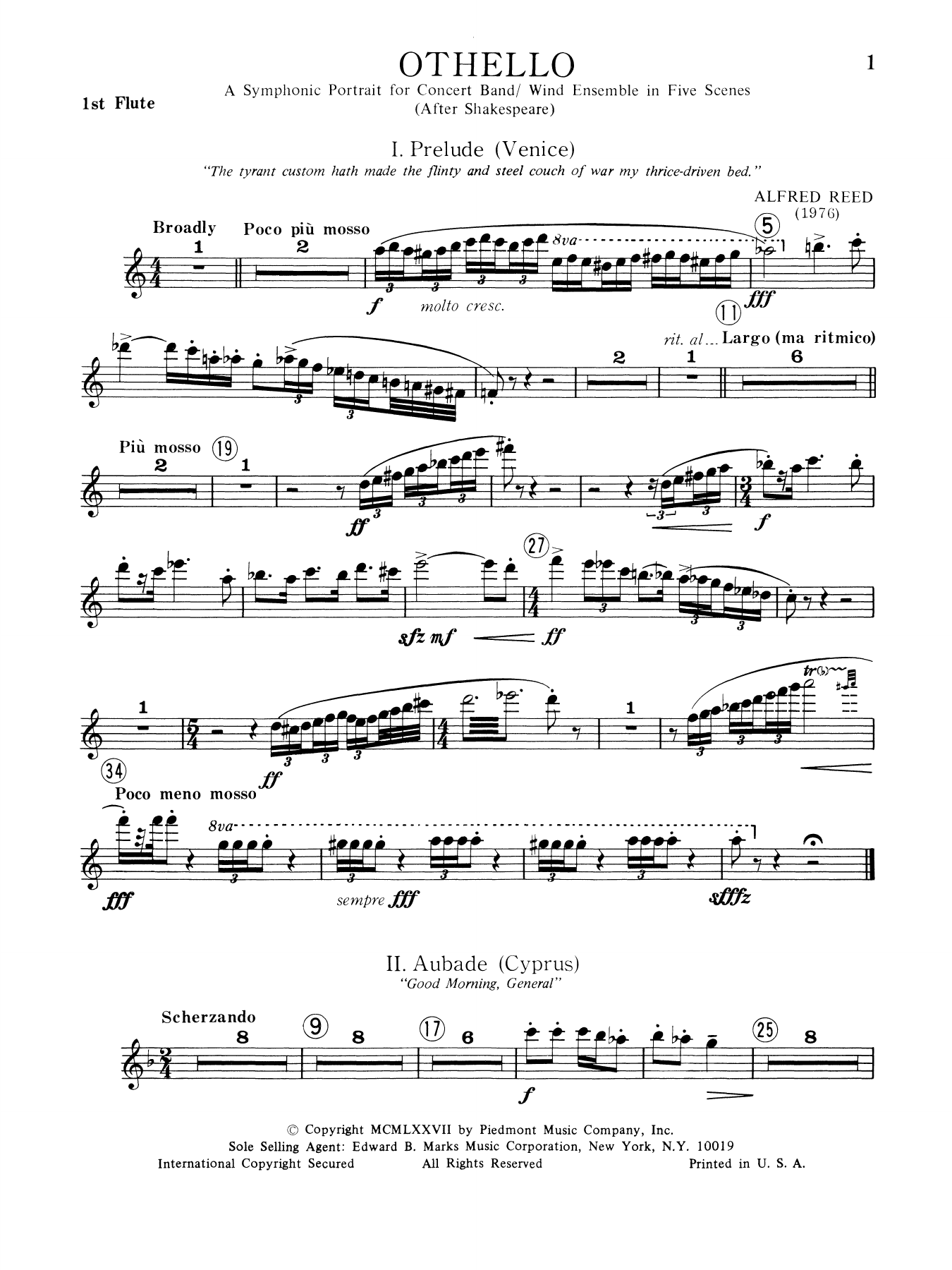 Music from Othello - 1st Flute