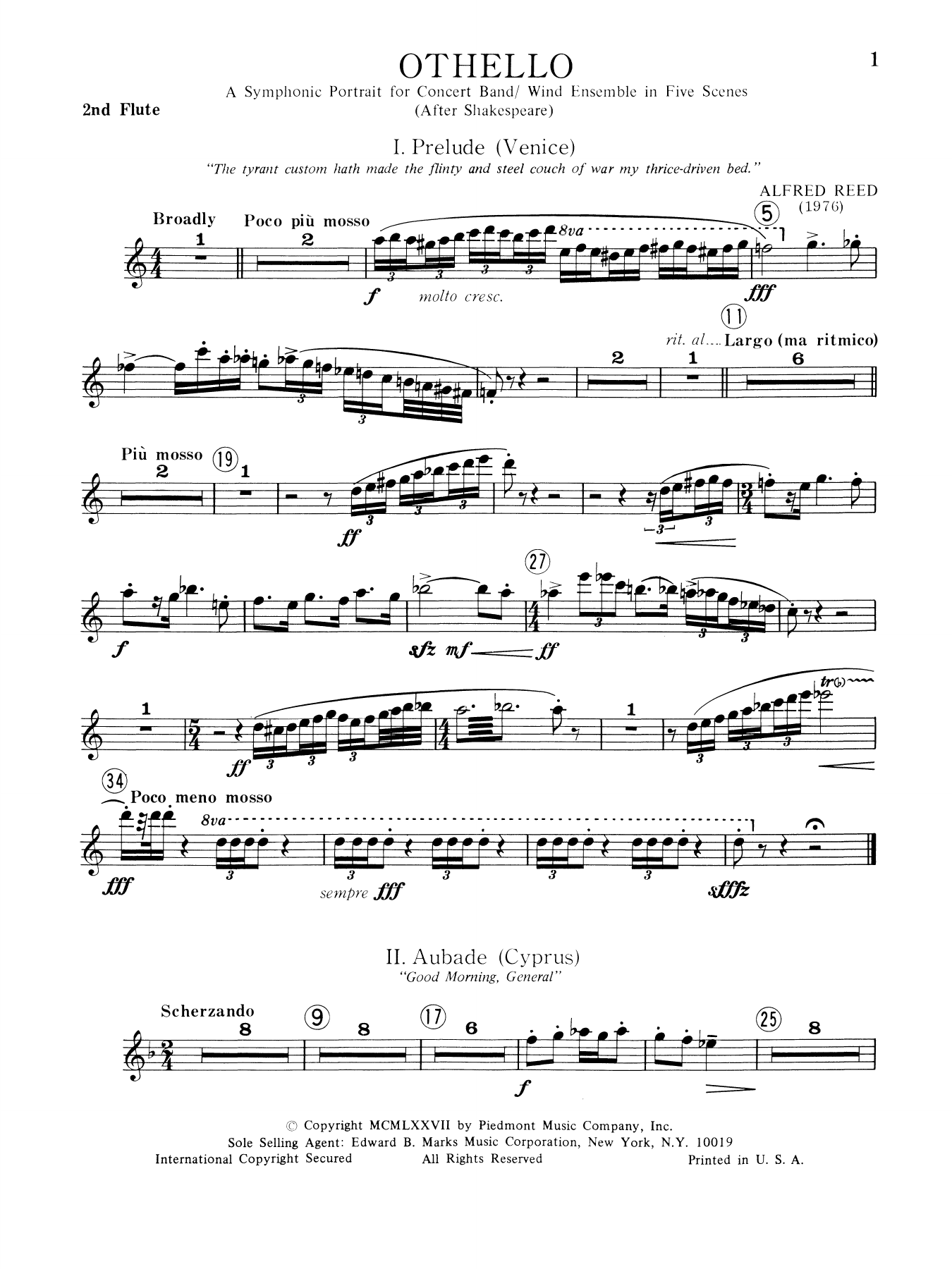 Music from Othello - 2nd Flute