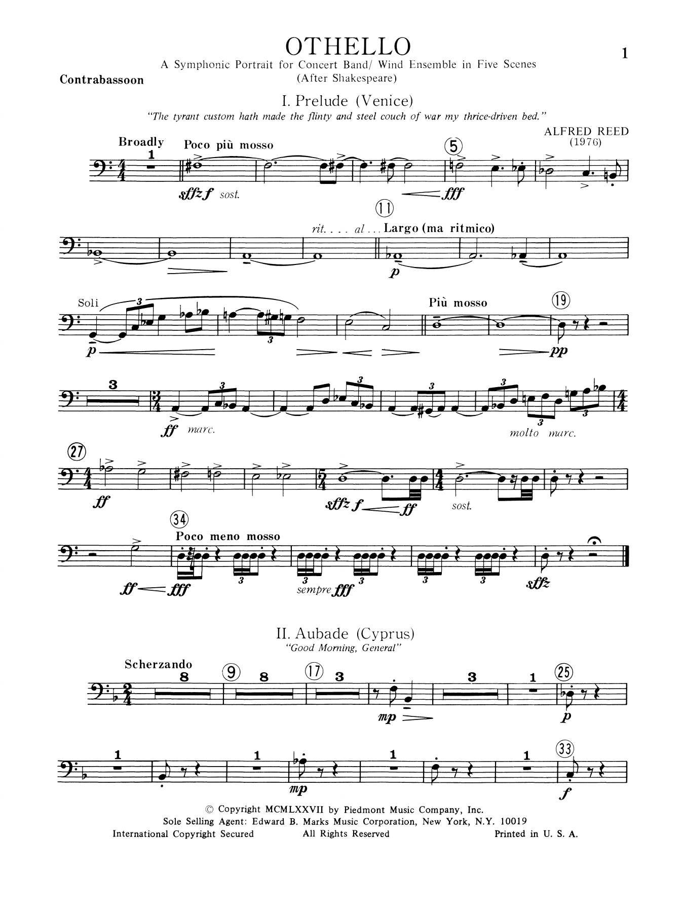 Music from Othello - Contra Bassoon
