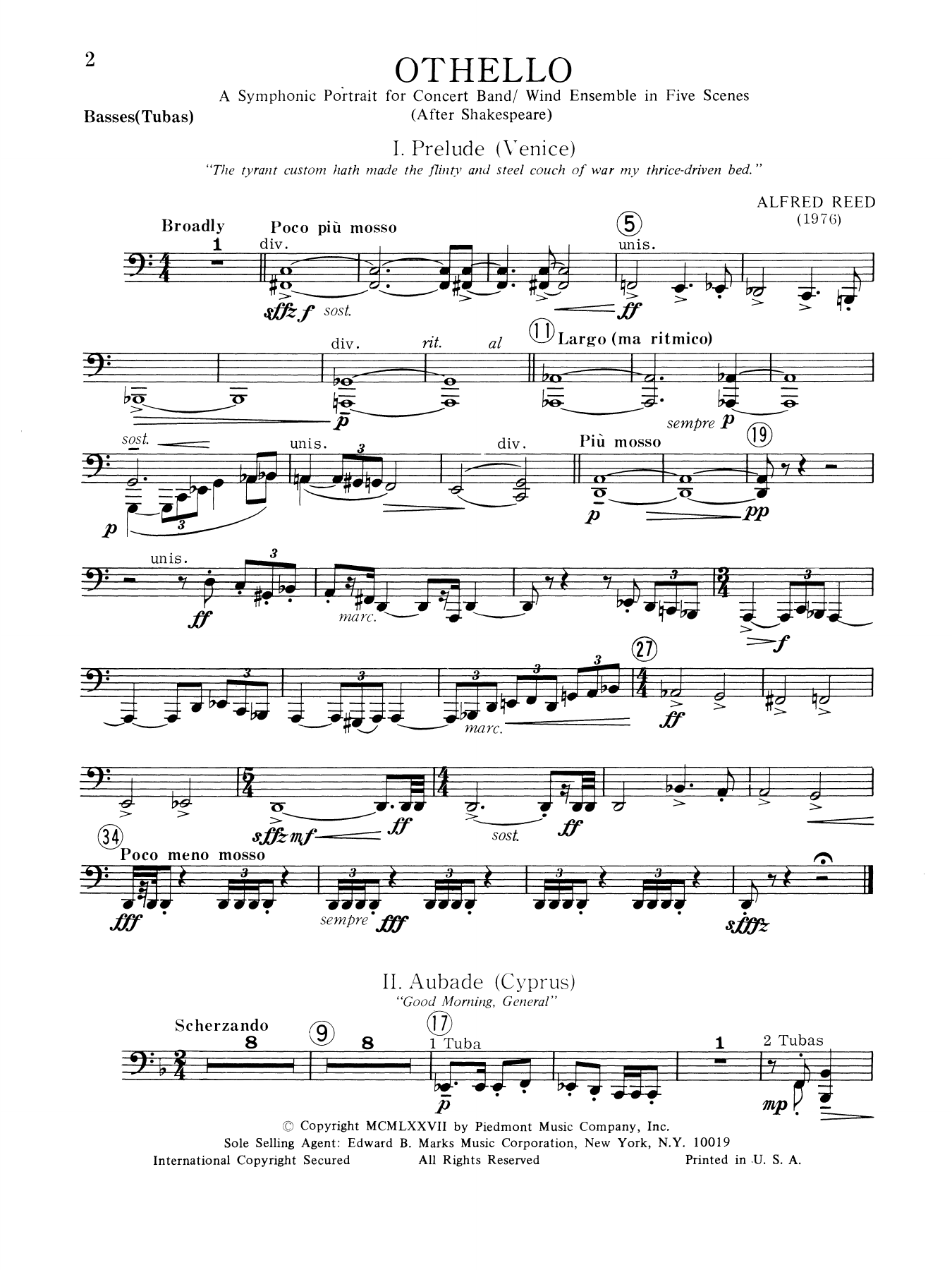 Music from Othello - Basses (Tubas)