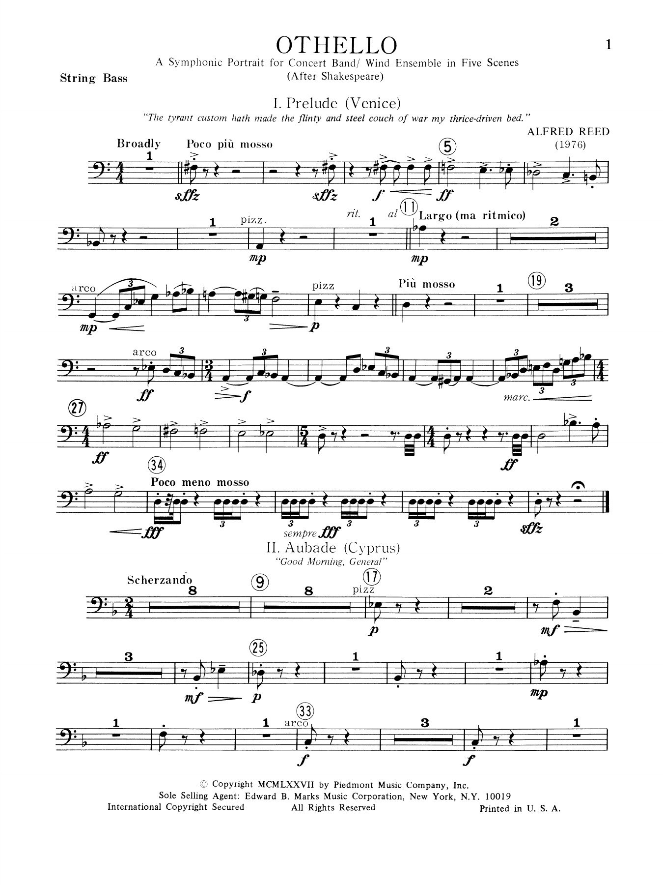 Music from Othello - String Bass