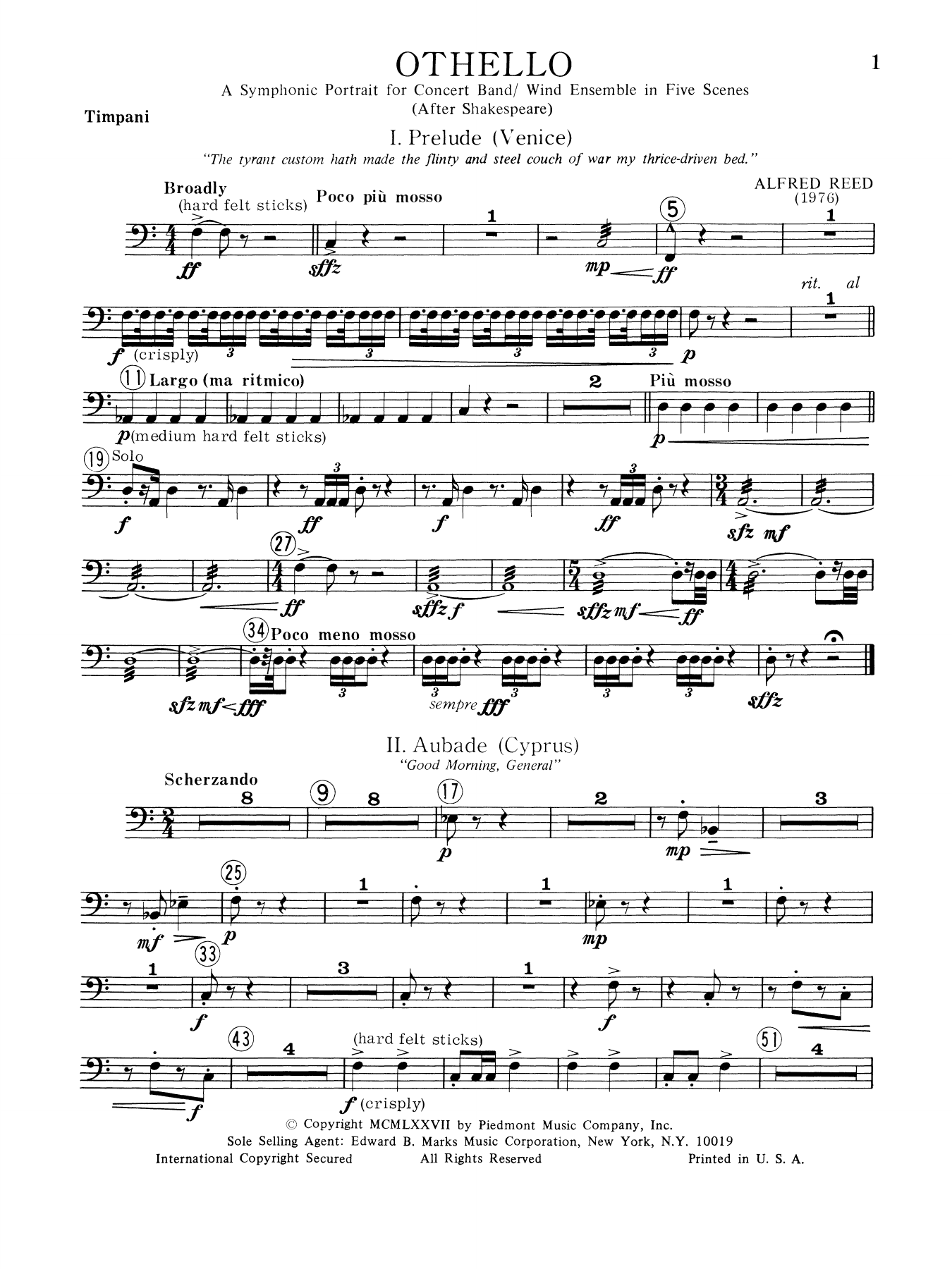 Music from Othello - Timpani