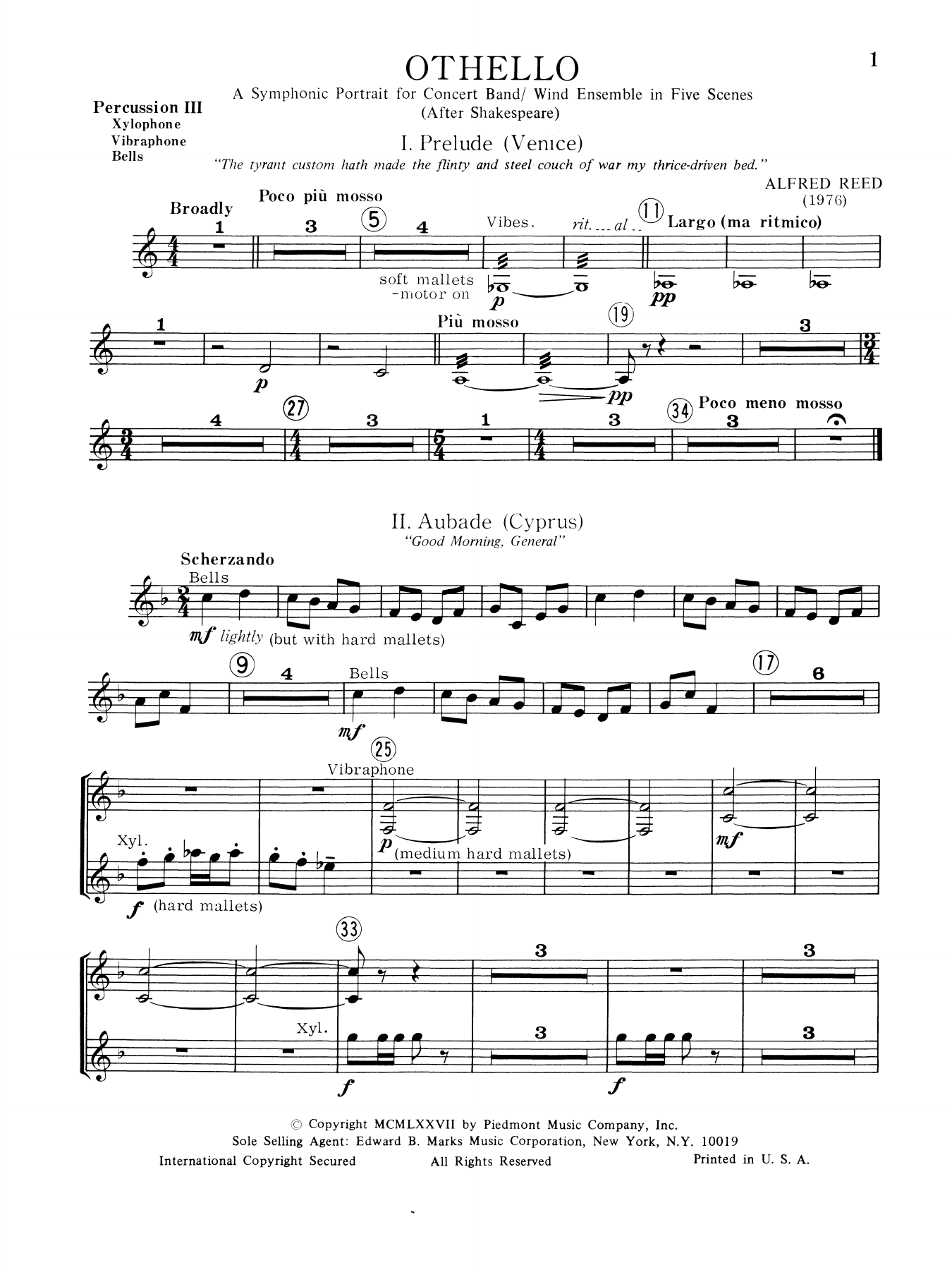 Music from Othello - Percussion 3