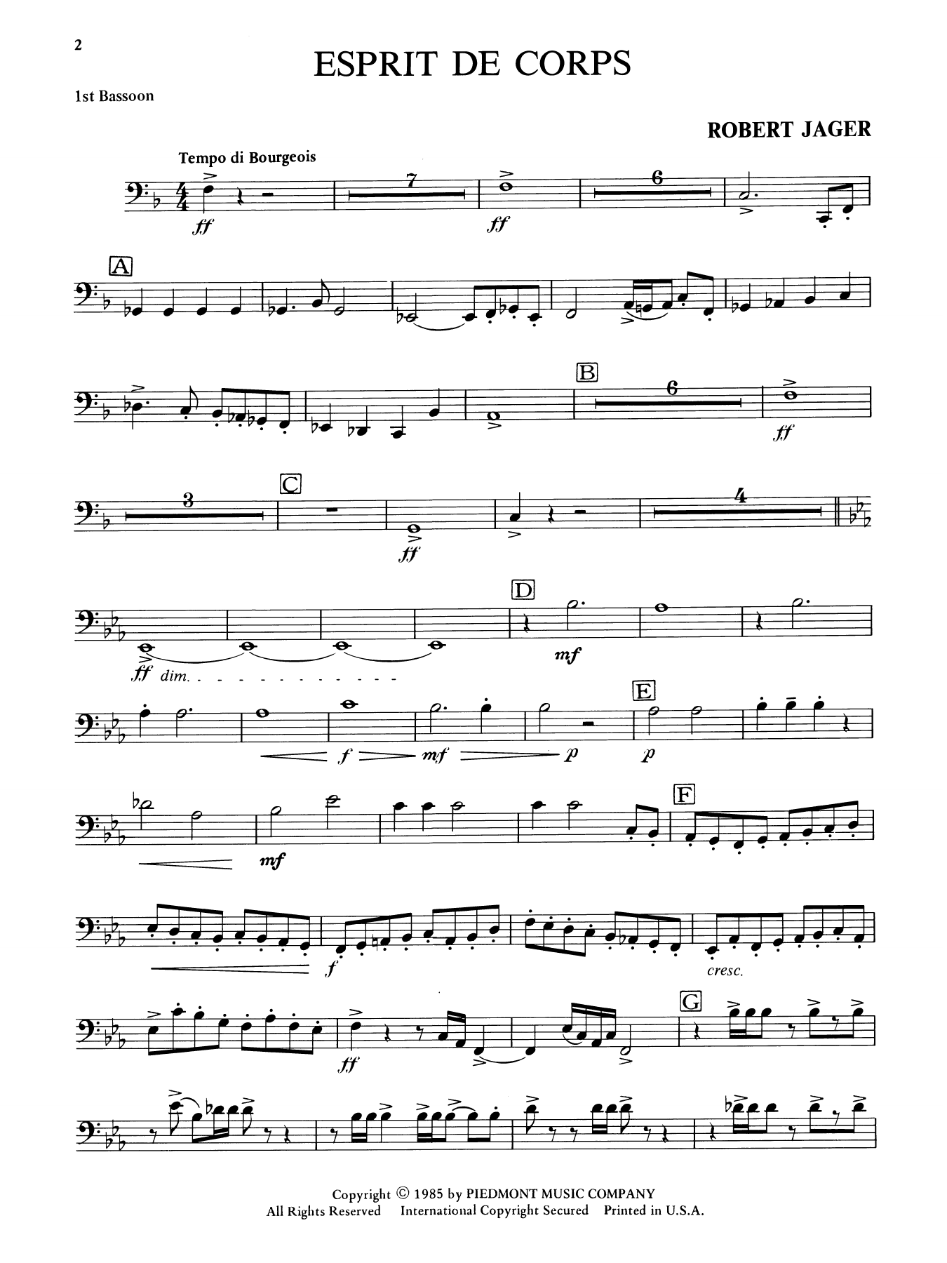 Esprit de Corps - Bassoon 1