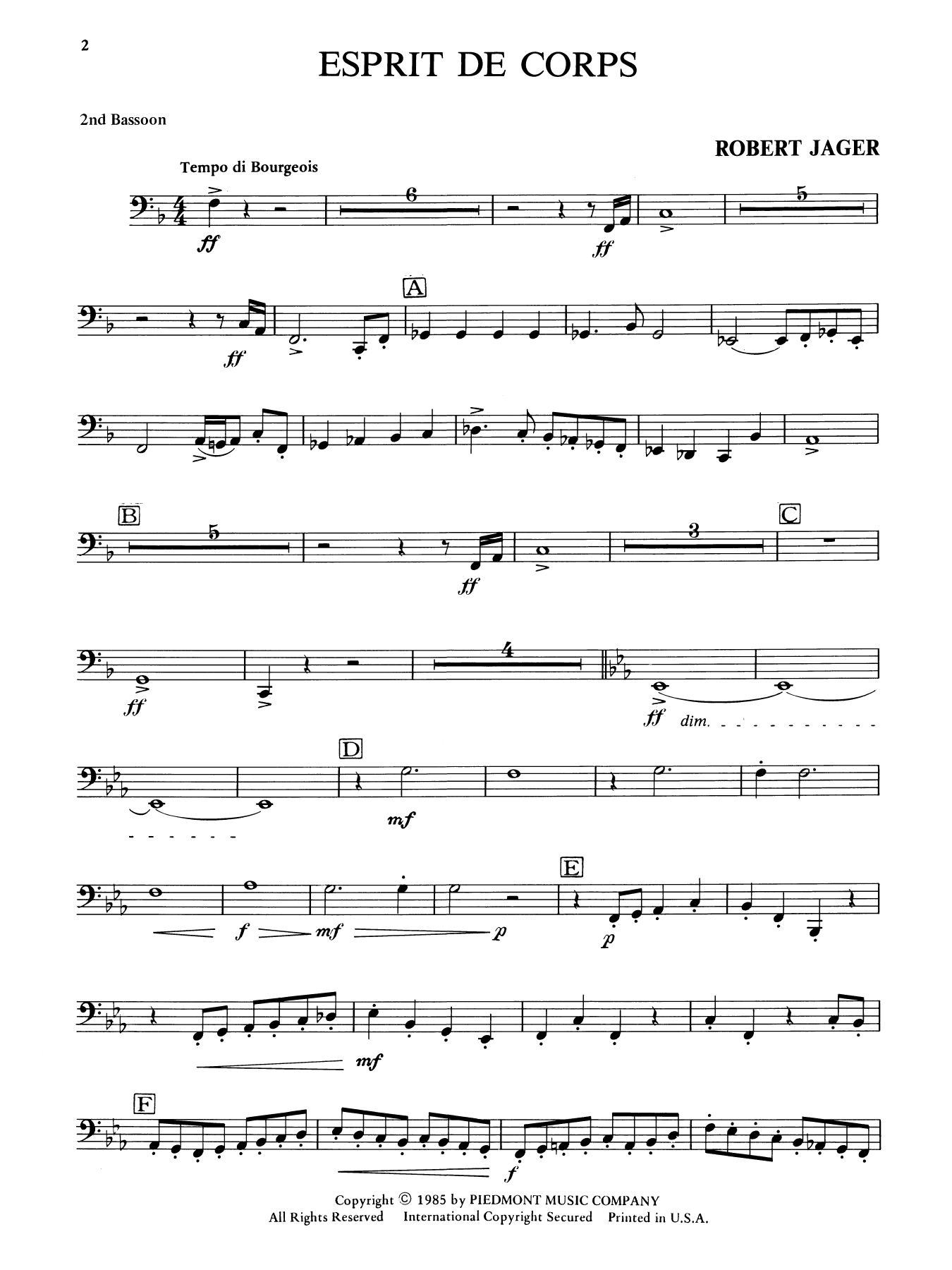 Esprit de Corps - Bassoon 2