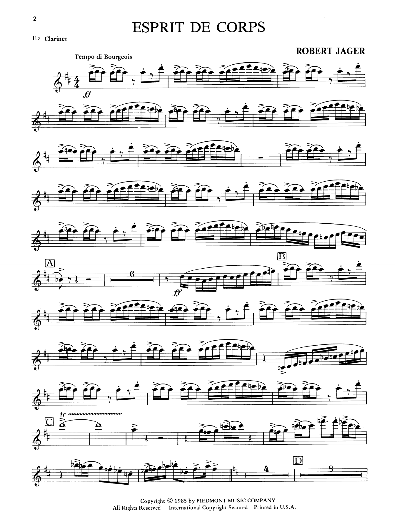 Esprit de Corps - Eb Clarinet