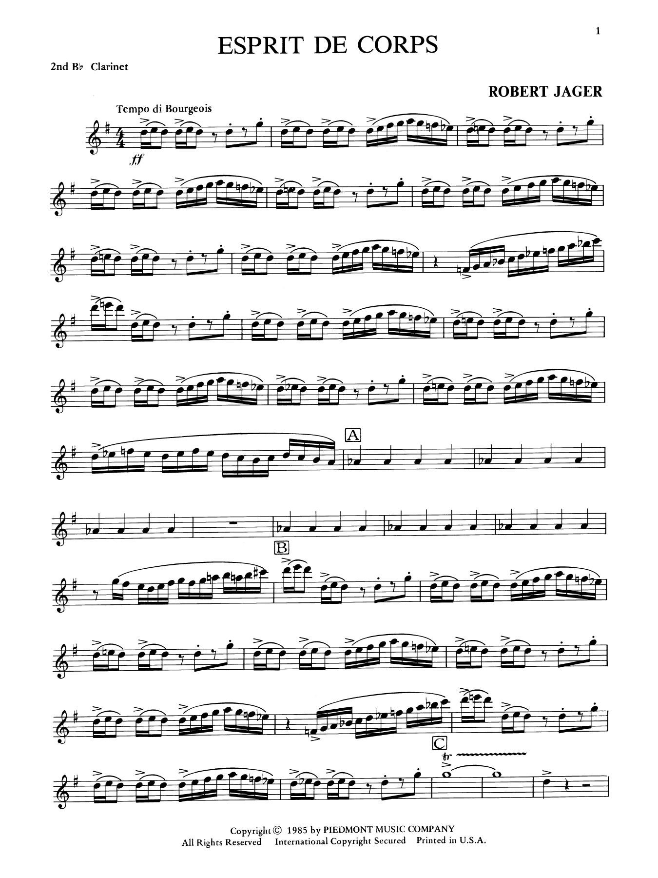 Esprit de Corps - Bb Clarinet 2