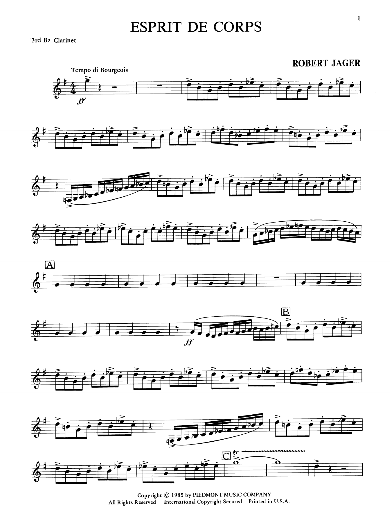 Esprit de Corps - Bb Clarinet 3