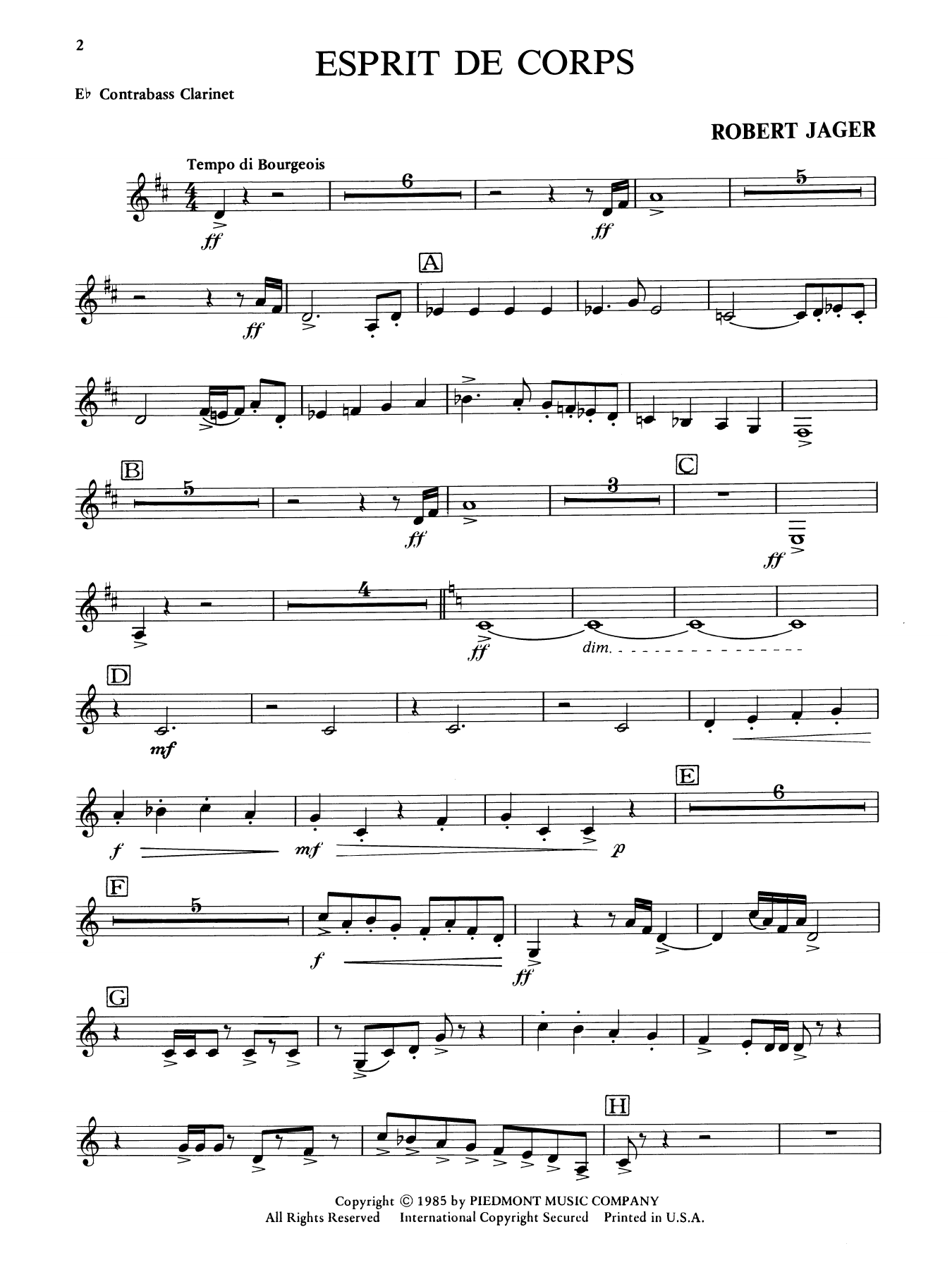Esprit de Corps - Eb Contra Bass Clarinet