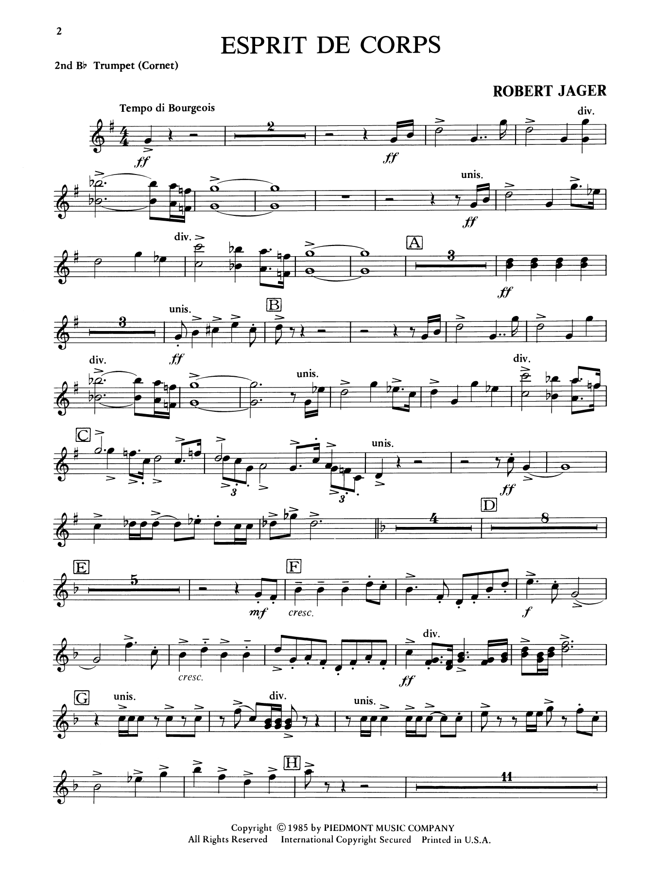 Esprit de Corps - Bb Trumpet 2