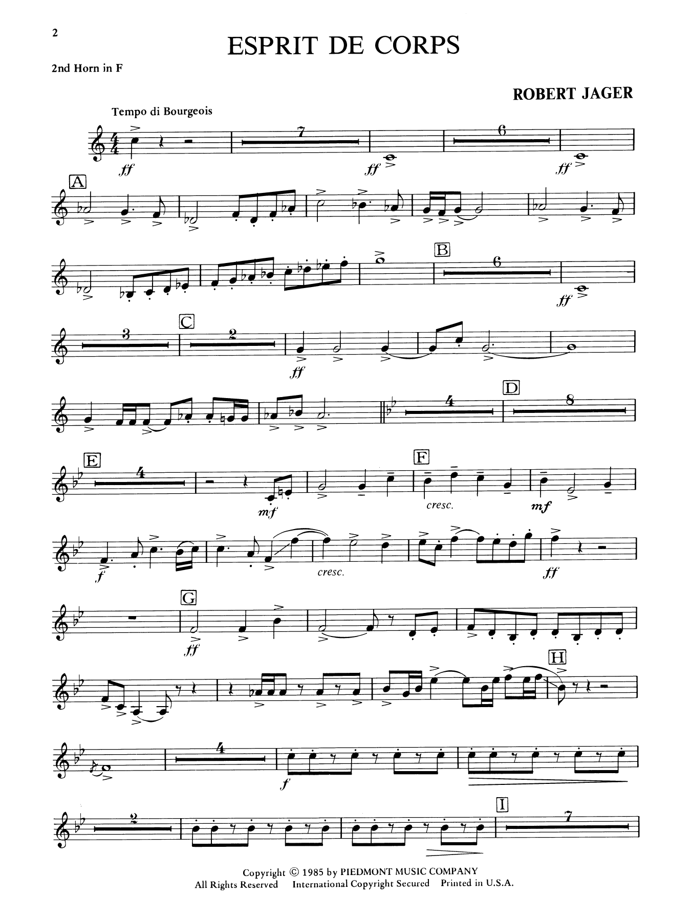 Esprit de Corps - F Horn 2