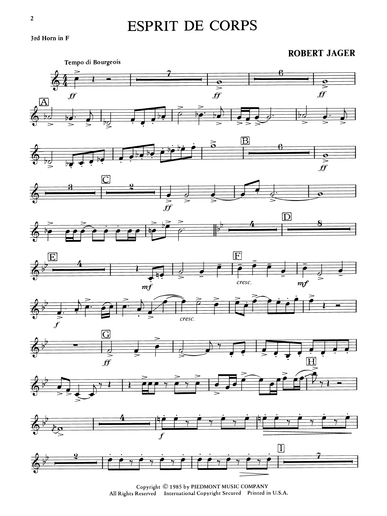 Esprit de Corps - F Horn 3