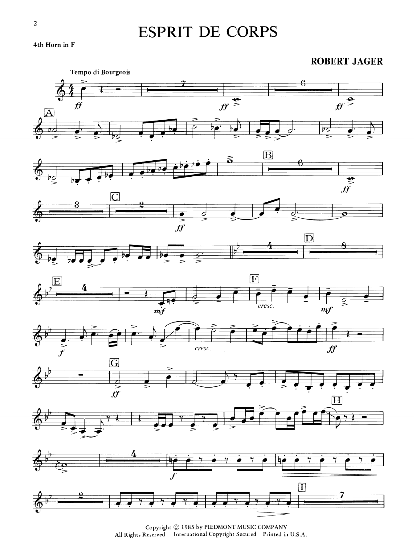 Esprit de Corps - F Horn 4