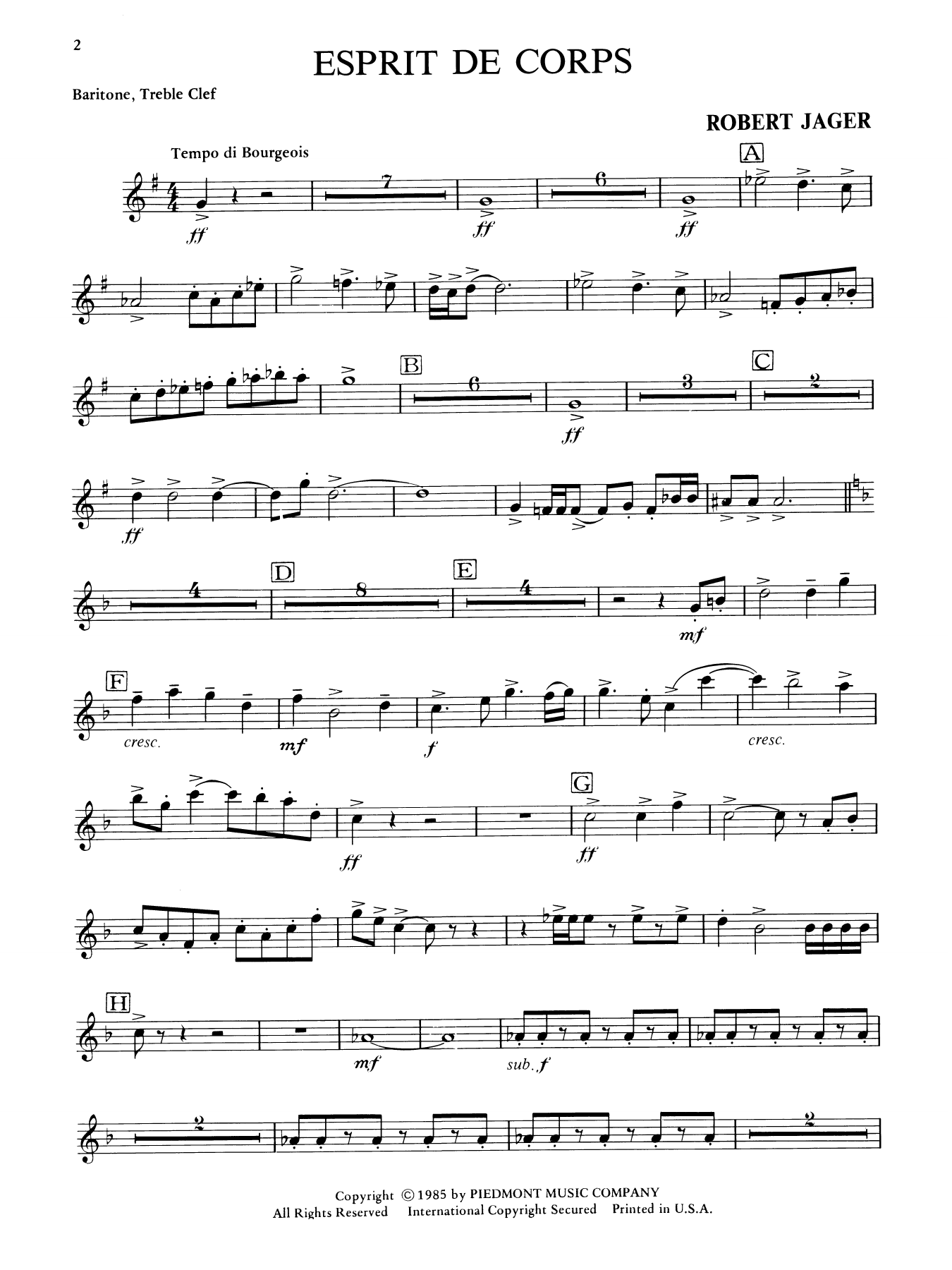Esprit de Corps - Baritone T.C.