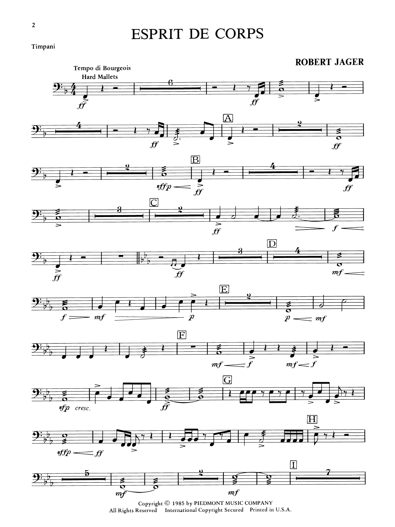 Esprit de Corps - Timpani