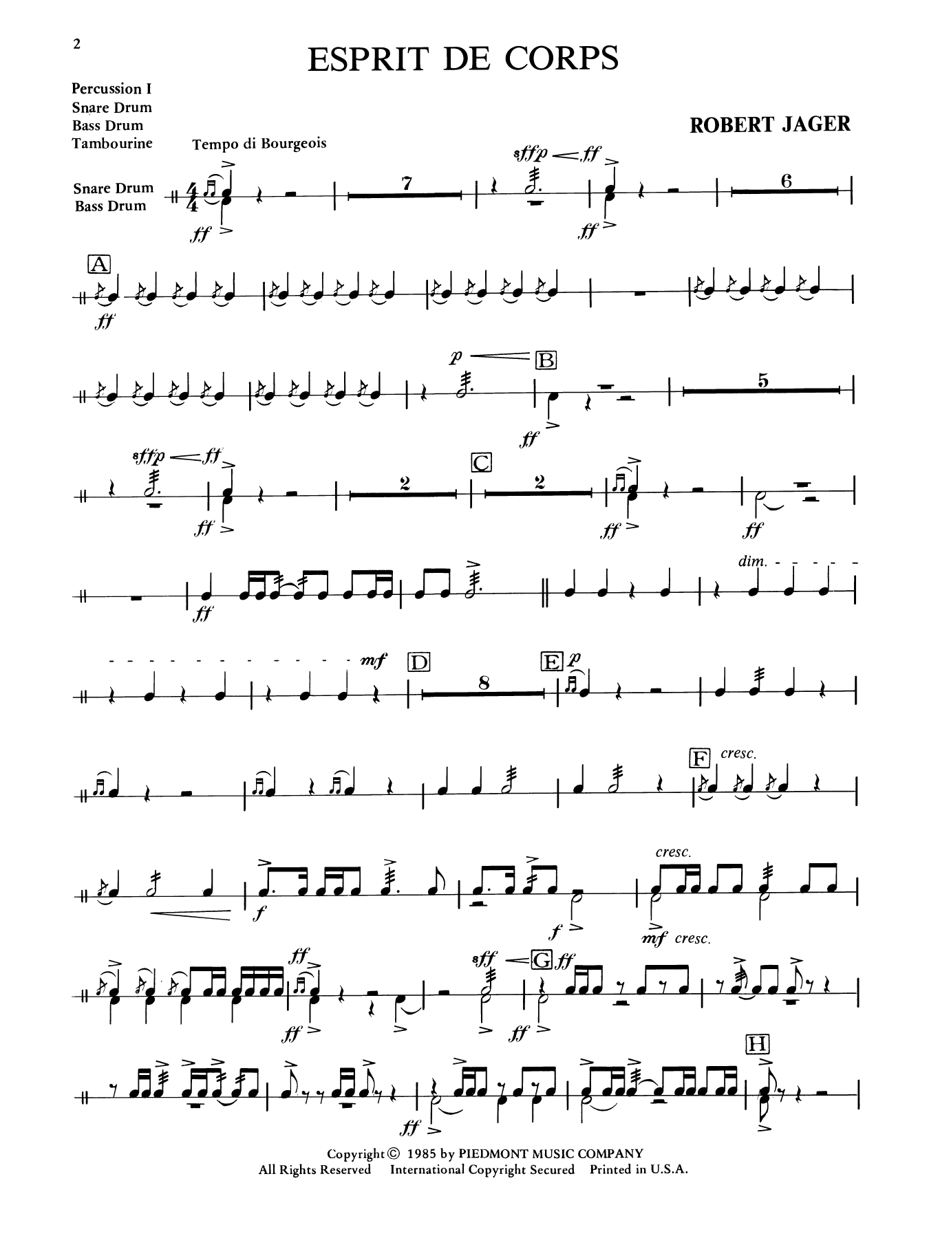 Esprit de Corps - Percussion 1