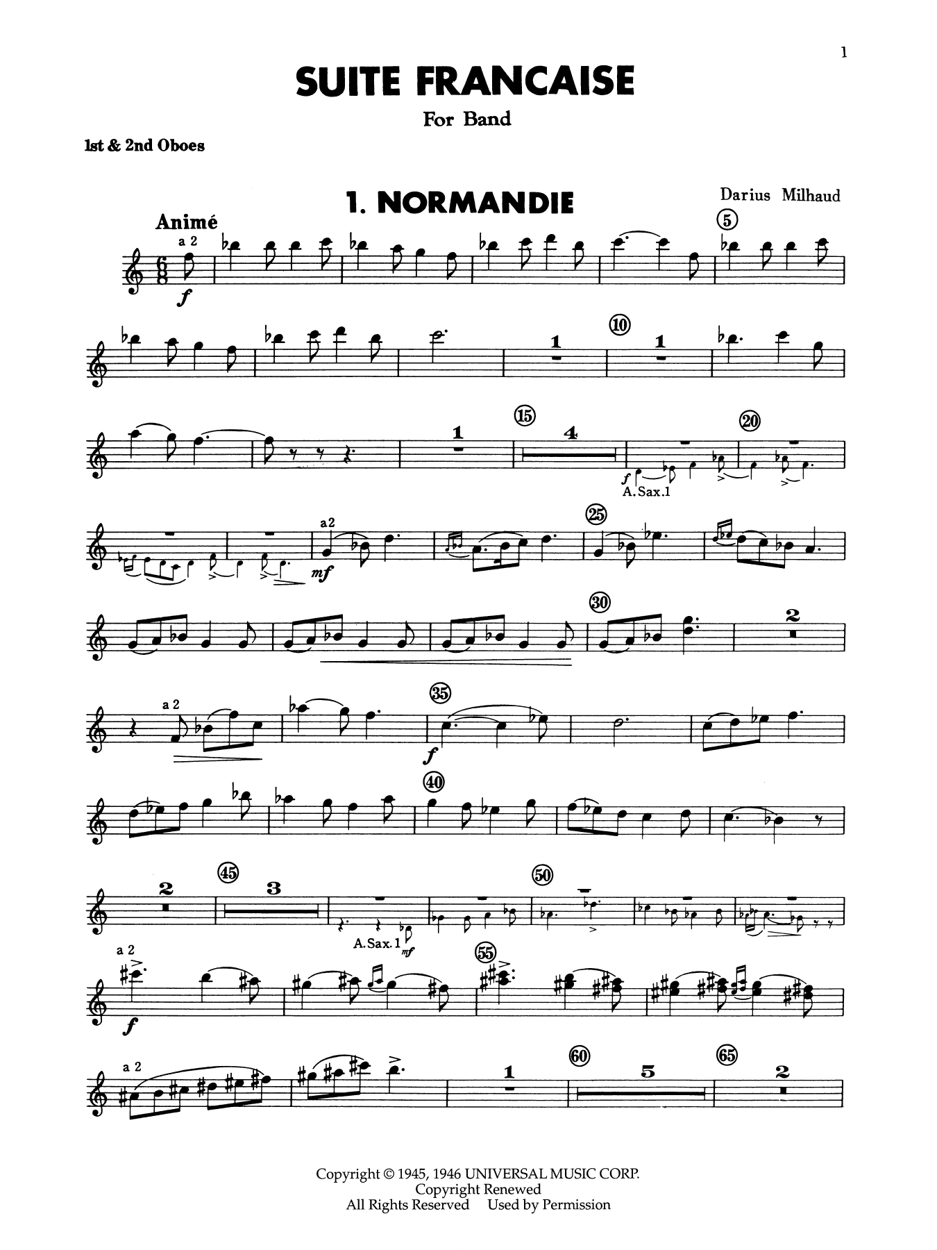 Suite Francaise - 1st 2nd Oboe