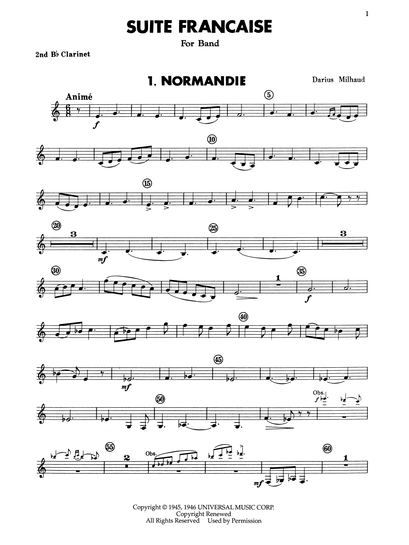 Suite Francaise - 2nd Bb Clarinet