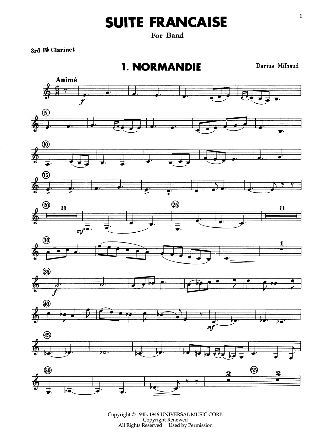 Suite Francaise - 3rd Bb Clarinet