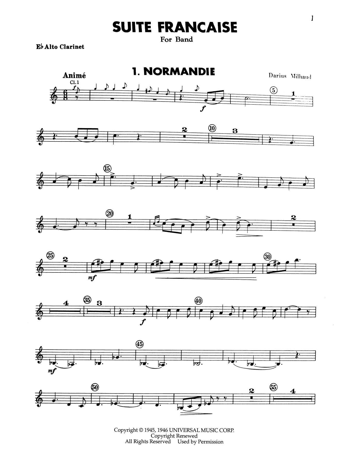Suite Francaise - Eb Alto Clarinet