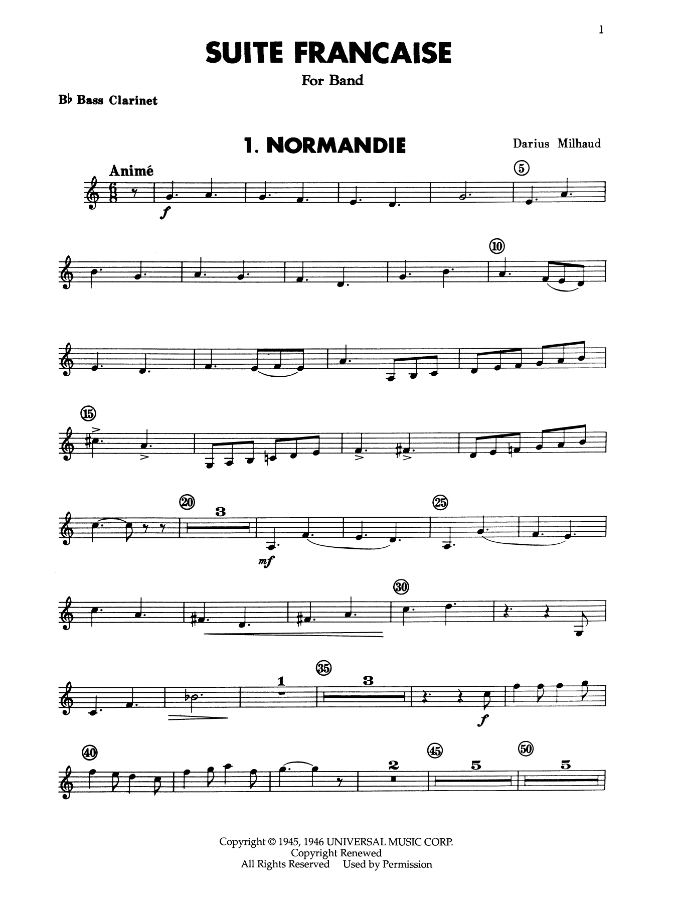Suite Francaise - Bb Bass Clarinet