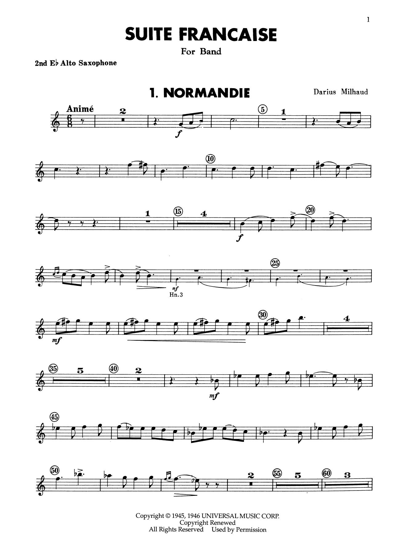 Suite Francaise - 2nd Eb Alto Saxophone