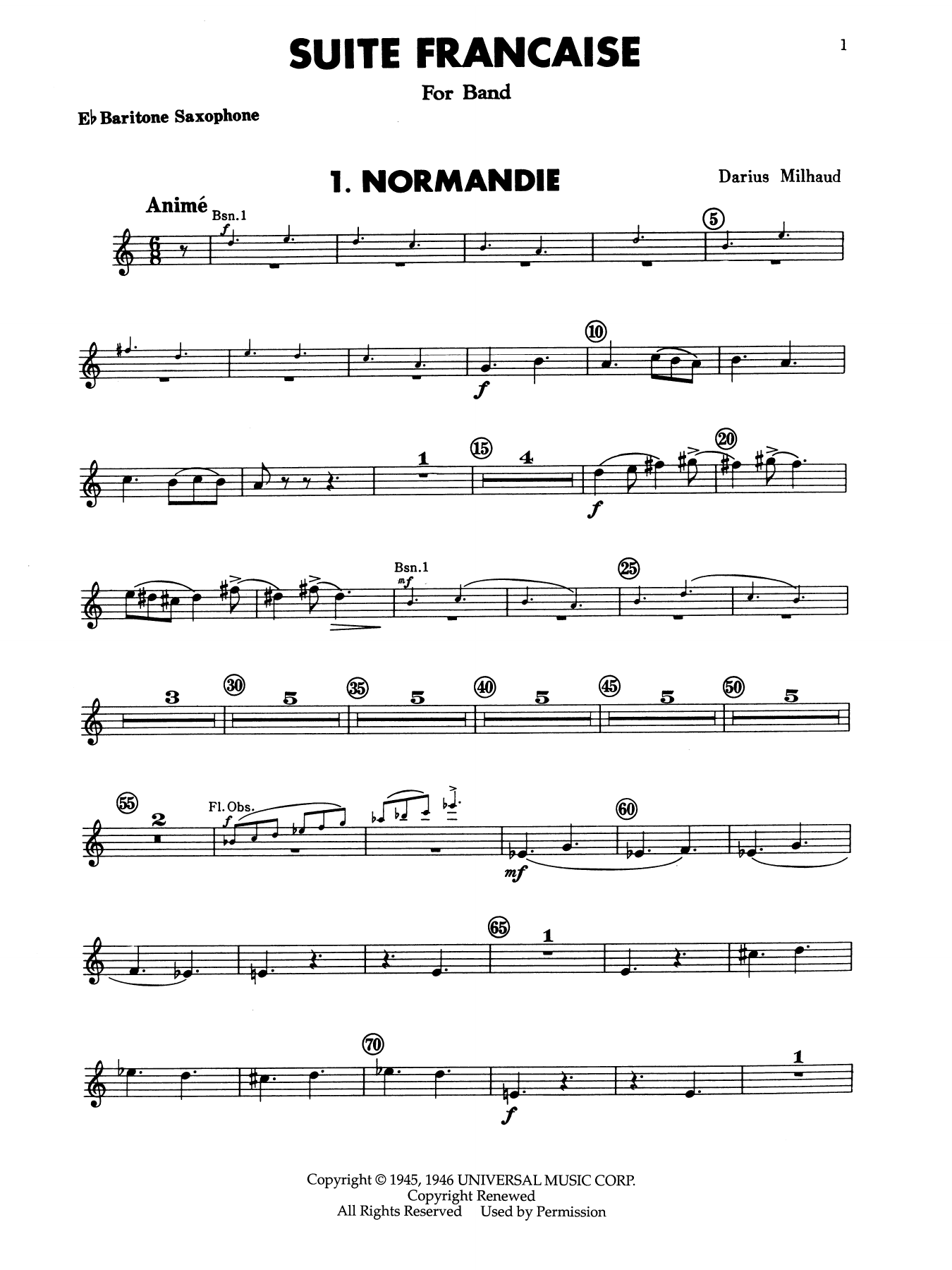 Suite Francaise - Eb Baritone Saxophone