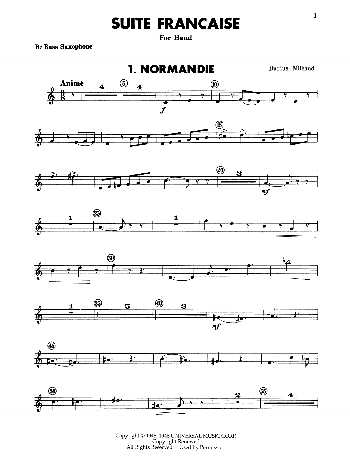 Suite Francaise - Bb Bass Sax