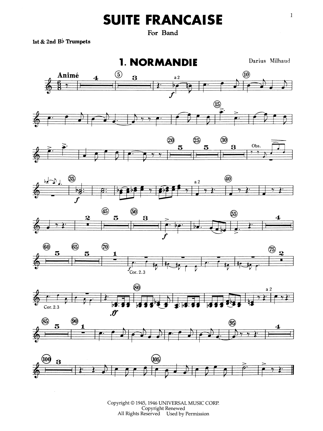 Suite Francaise - 1st 2nd Bb Trumpet