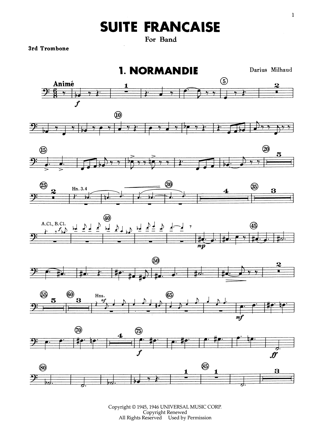 Suite Francaise - 3rd Trombone