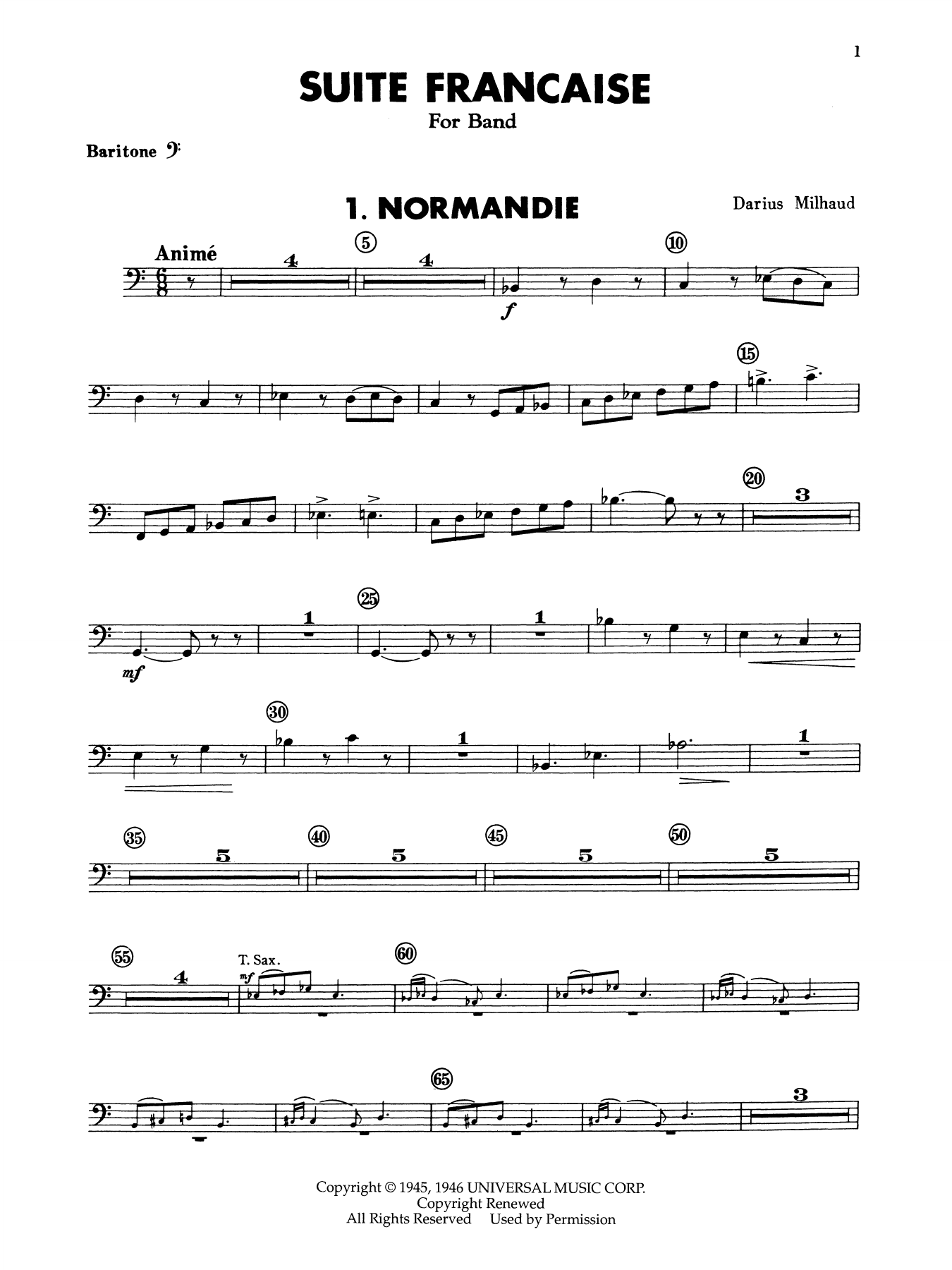 Suite Francaise - Baritone B.C.