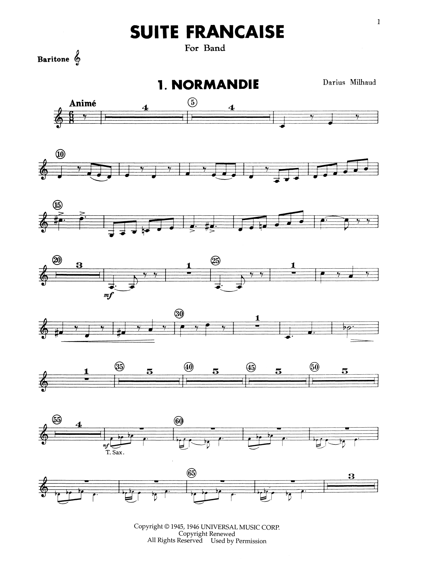 Suite Francaise - Baritone T.C.
