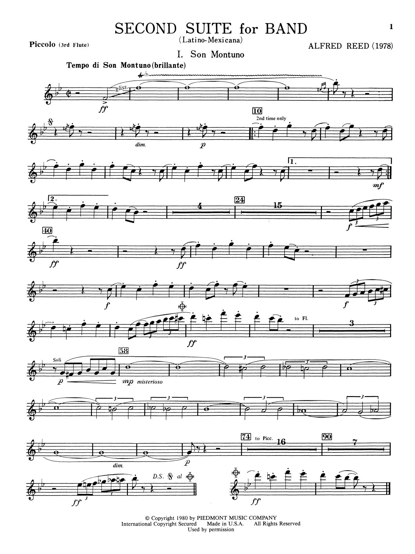 Second Suite for Band - Piccolo