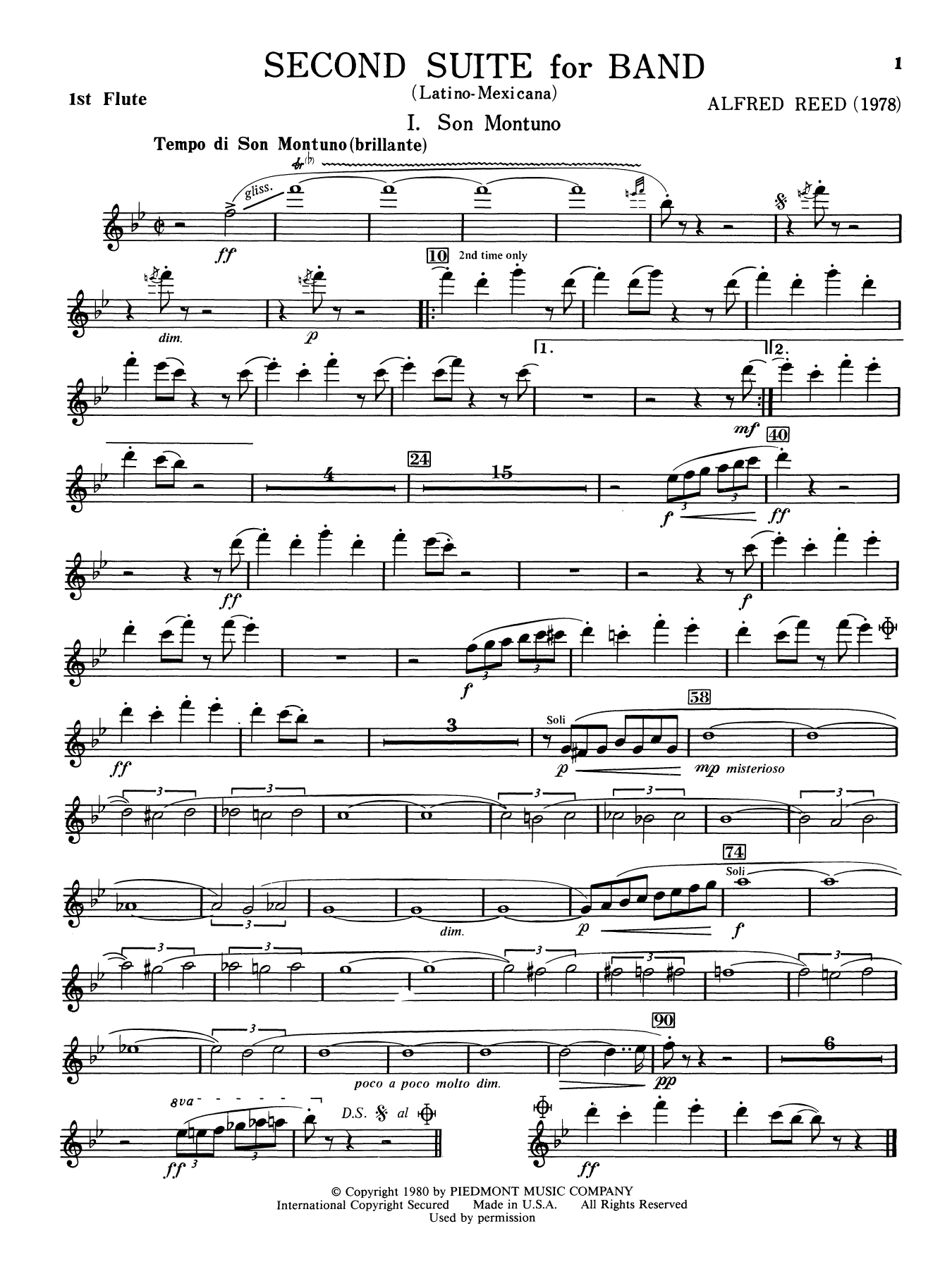 Second Suite for Band - 1st Flute