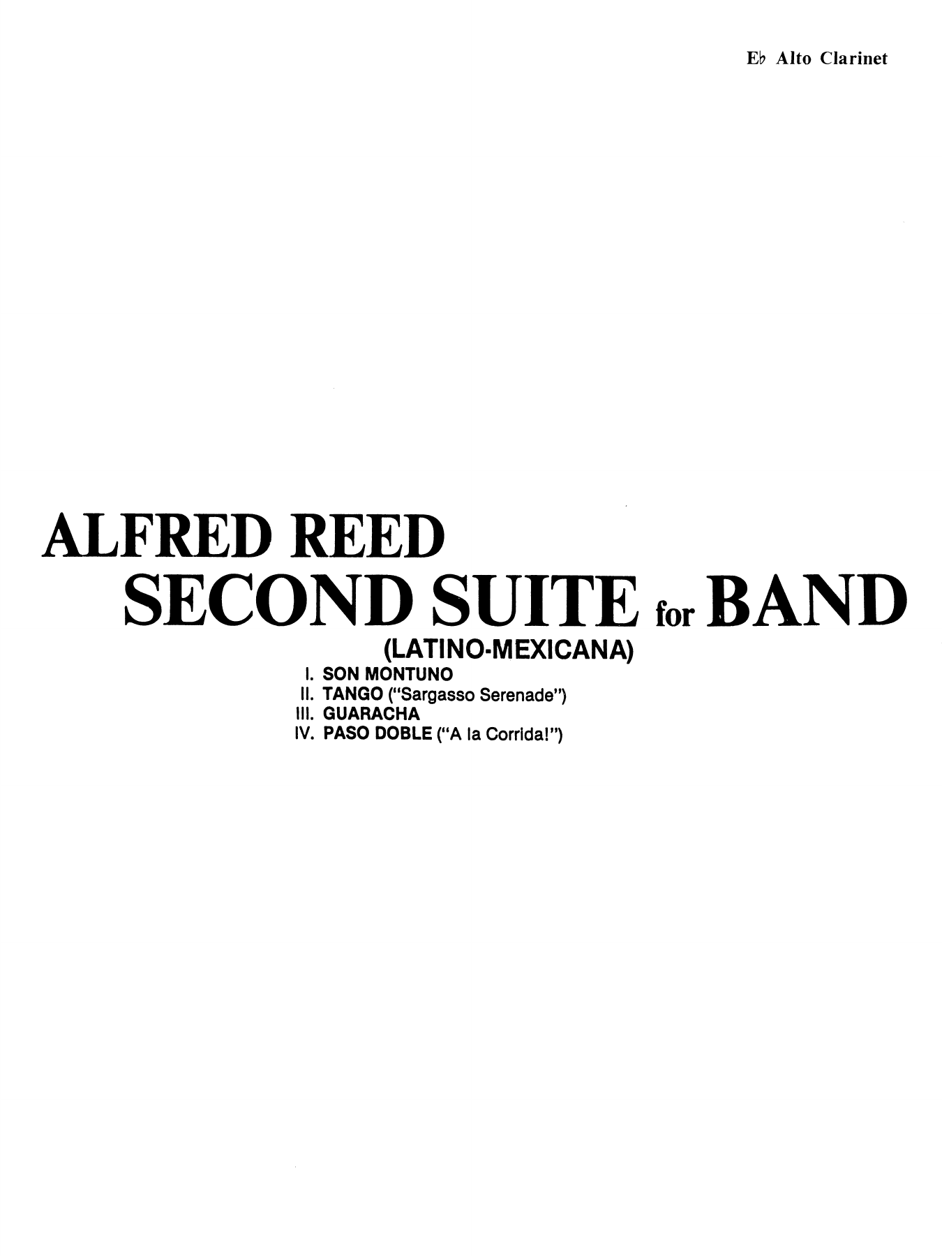 Second Suite for Band - Eb Alto Clarinet