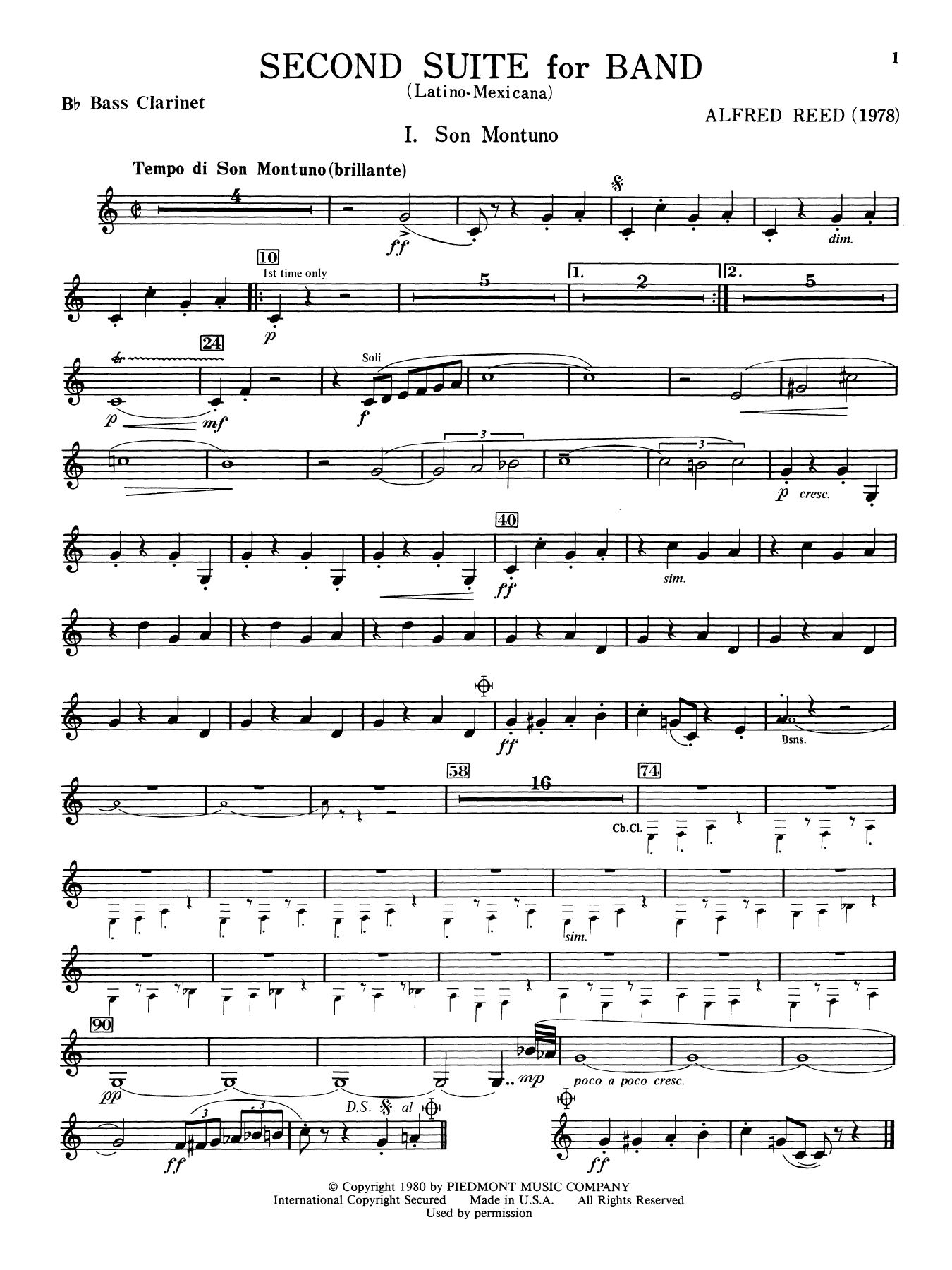 Second Suite for Band - Bb Bass Clarinet